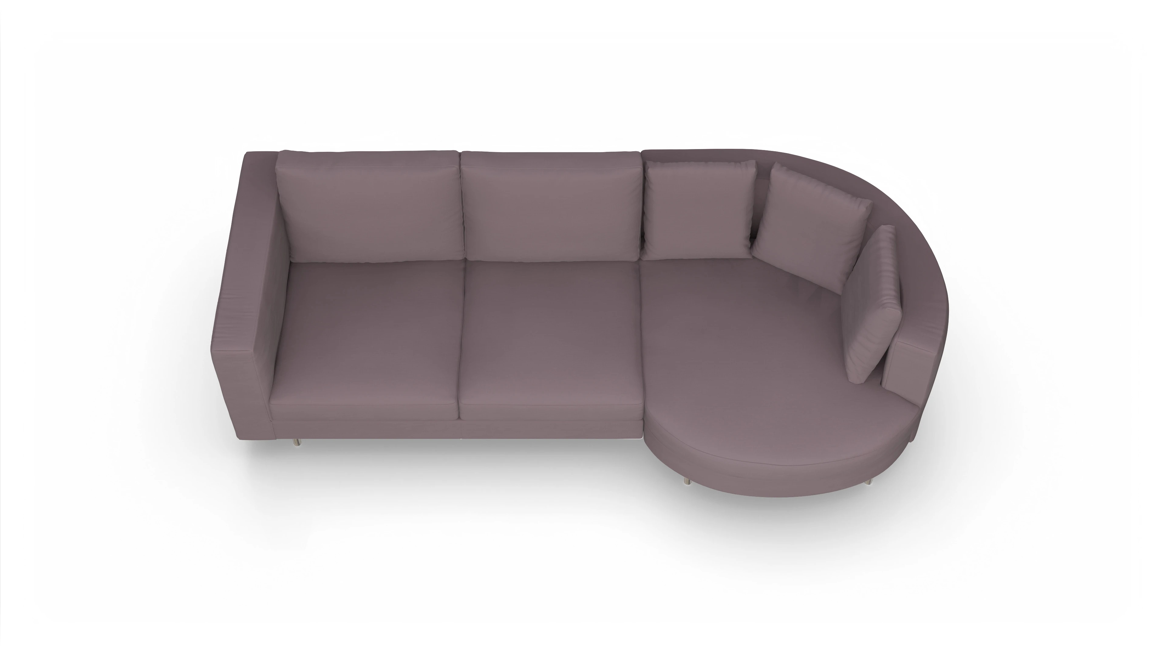Ansicht des Produktes Silea Sofa mit Rec rechts in Stoff braun