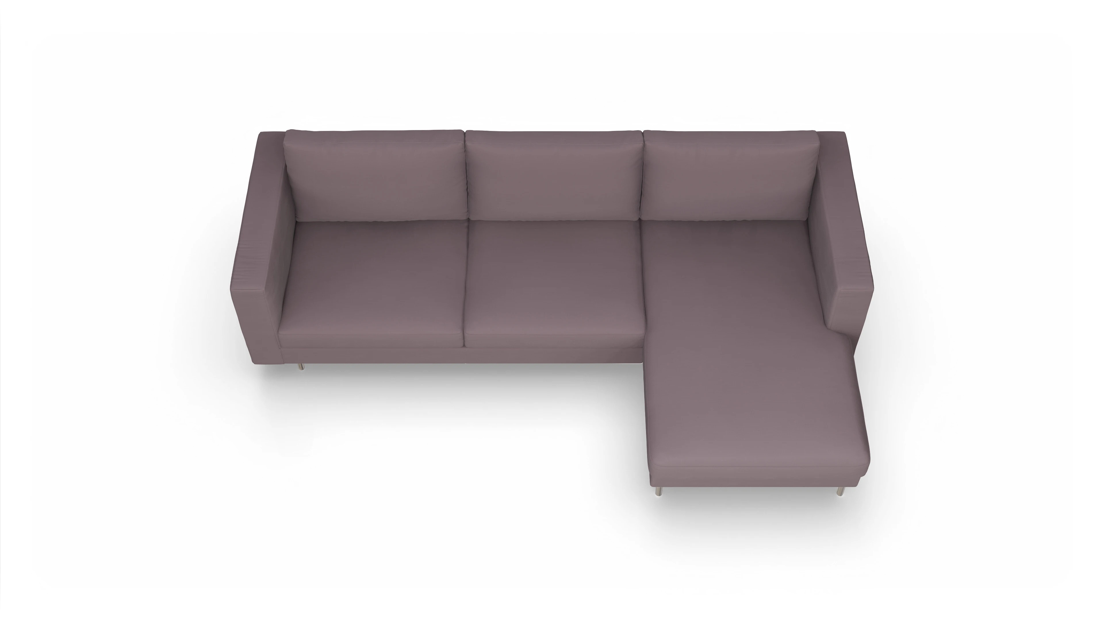 Ansicht des Produktes Silea Sofa mit Rec rechts in Stoff braun