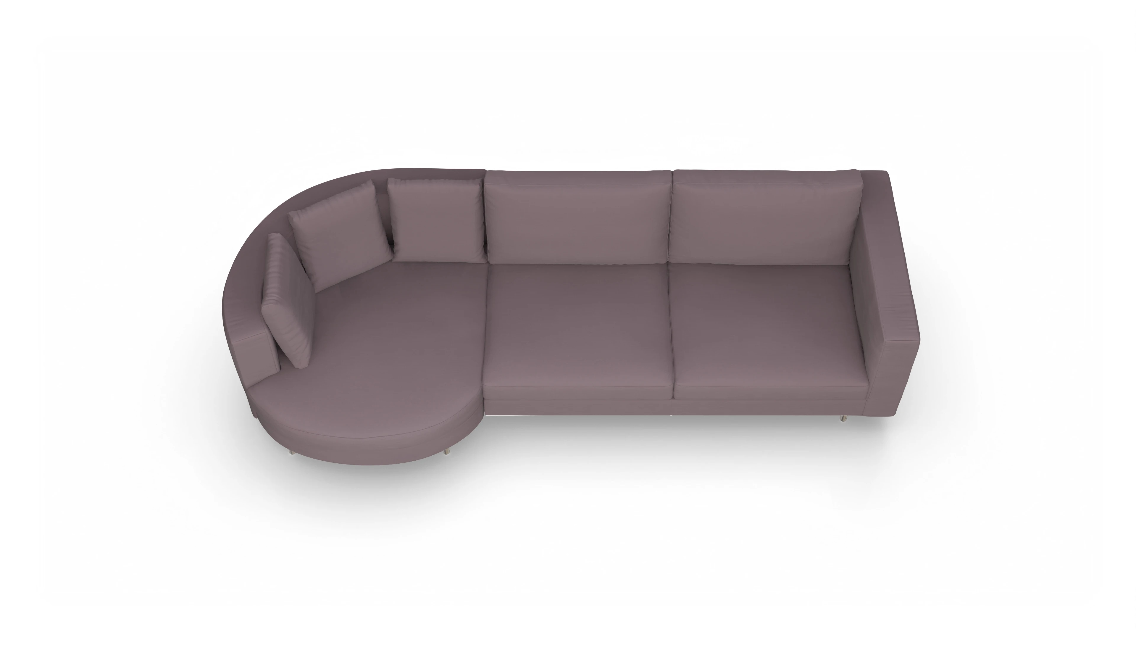 Ansicht des Produktes Silea Sofa mit Rec rechts in Stoff braun