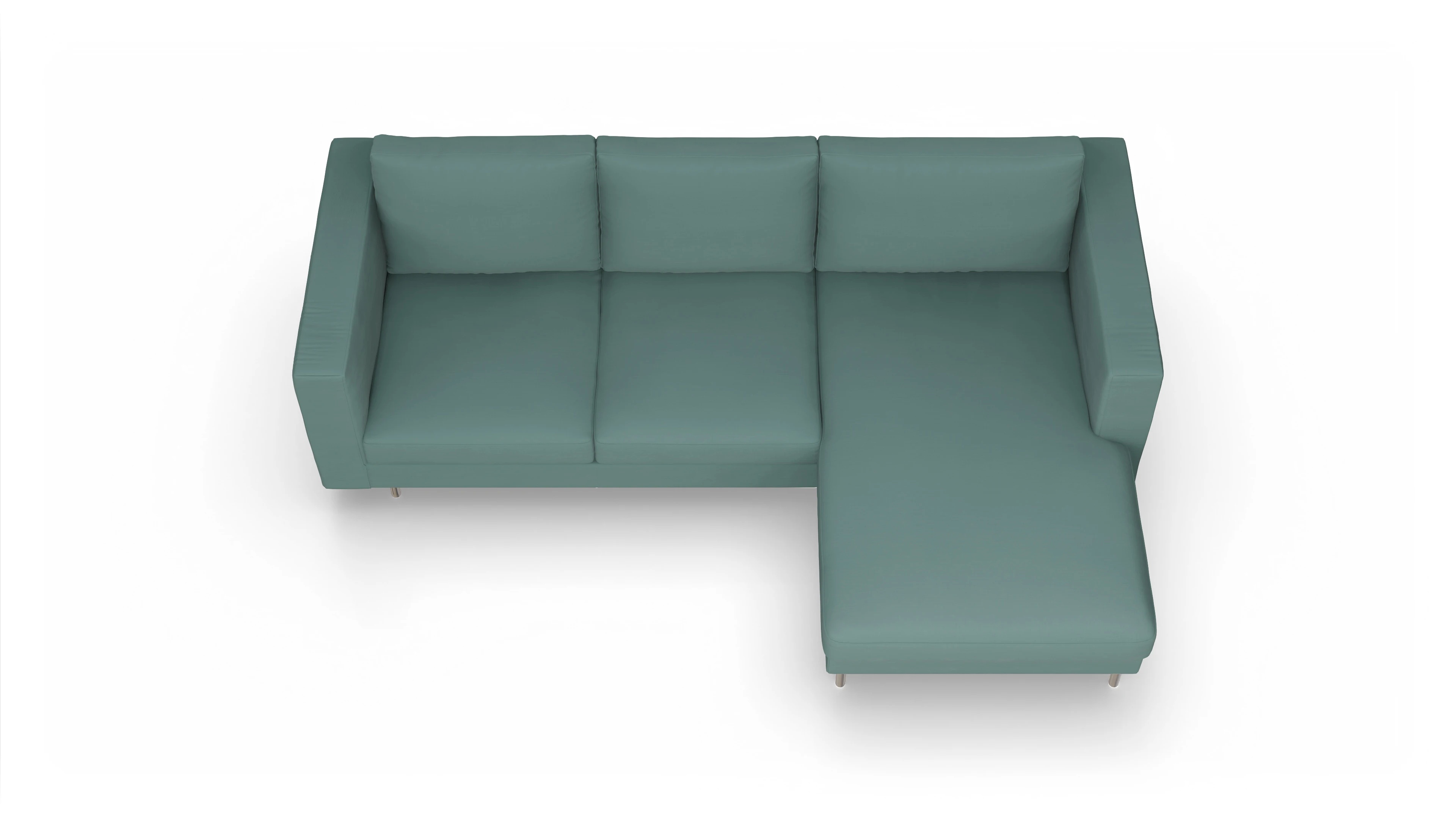 Ansicht des Produktes Silea Sofa mit Rec rechts in Stoff blau