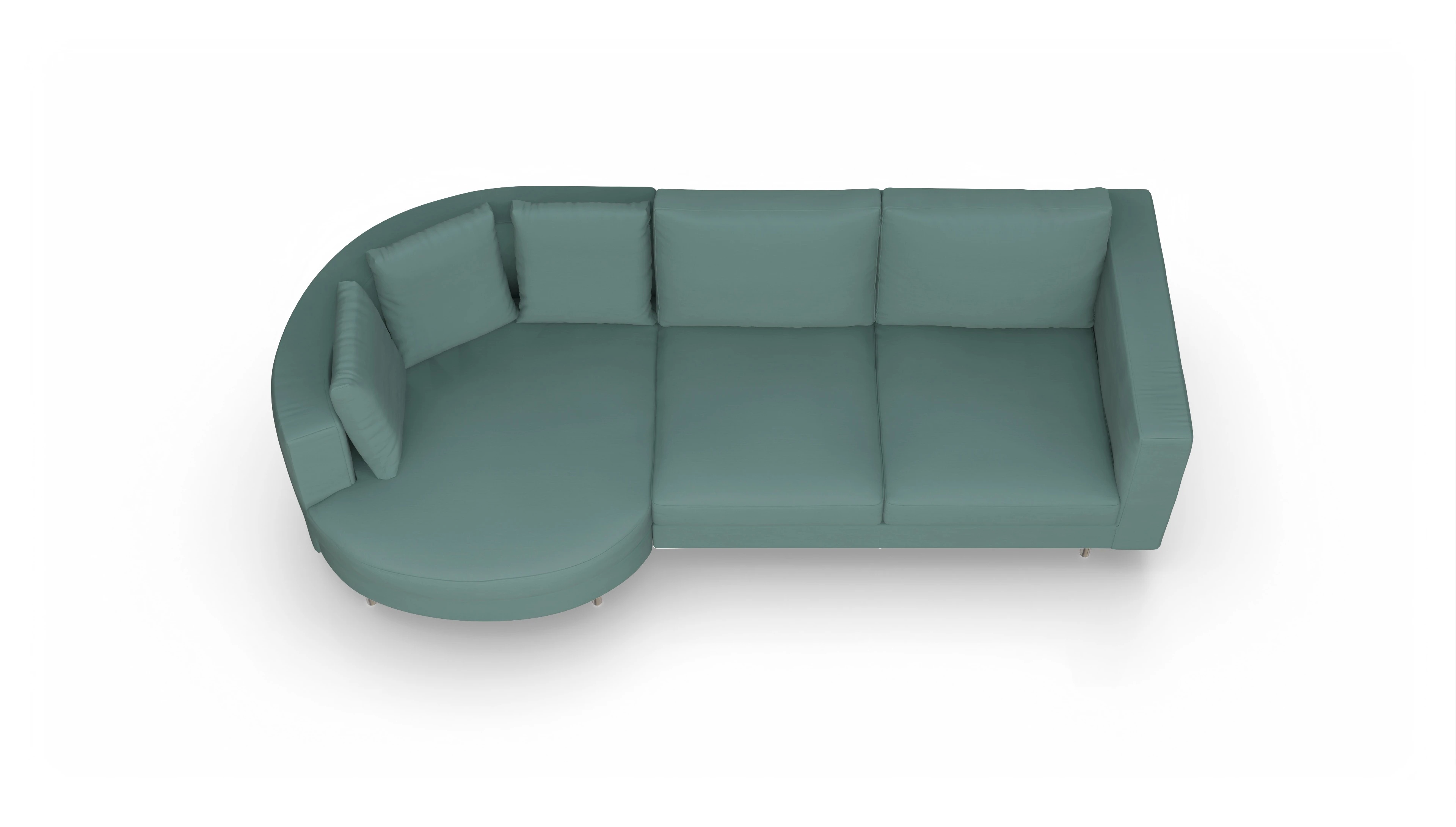Ansicht des Produktes Silea Sofa mit Rec links in Stoff blau