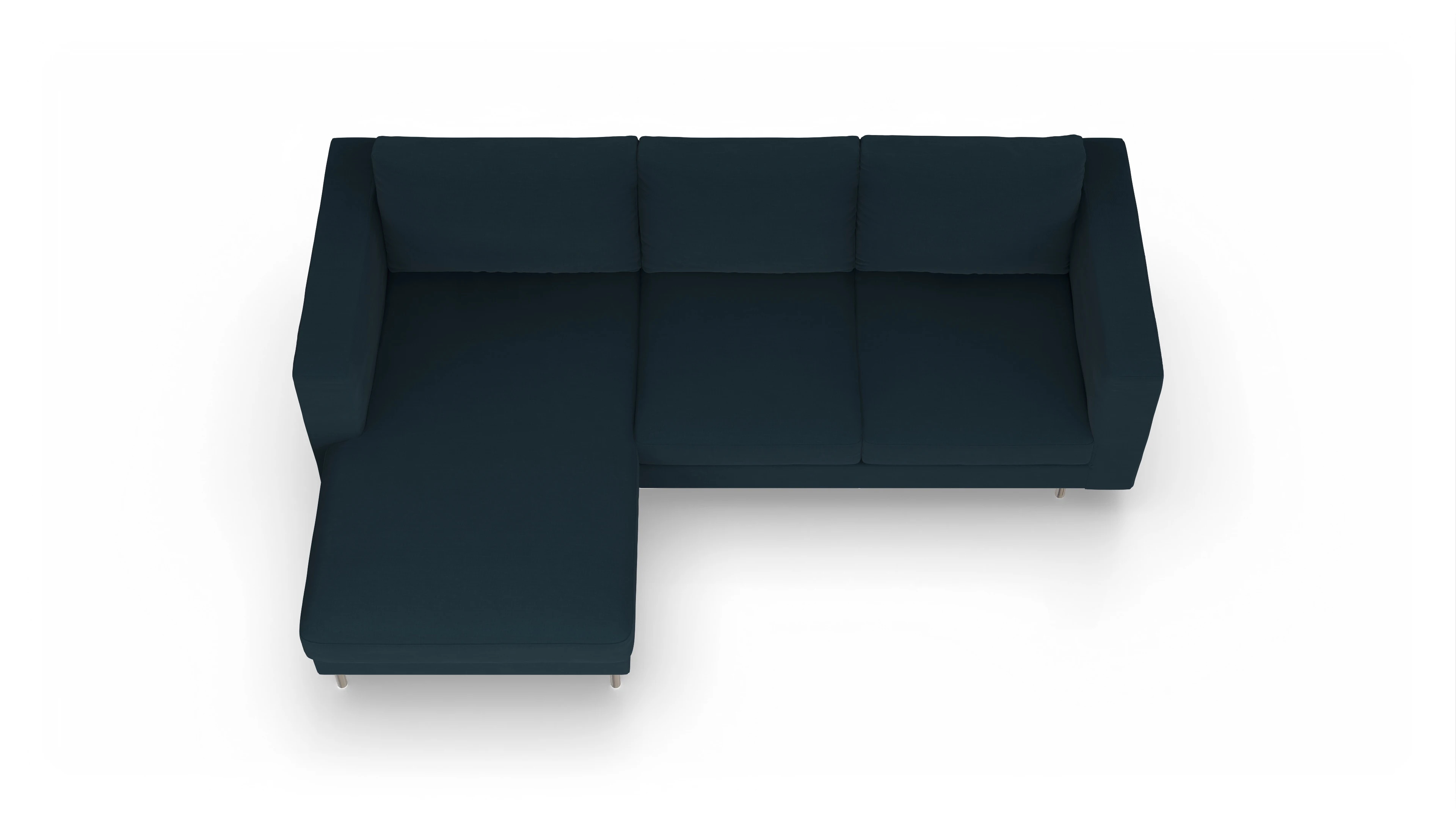 Ansicht des Produktes Silea Sofa mit Rec links in Stoff blau