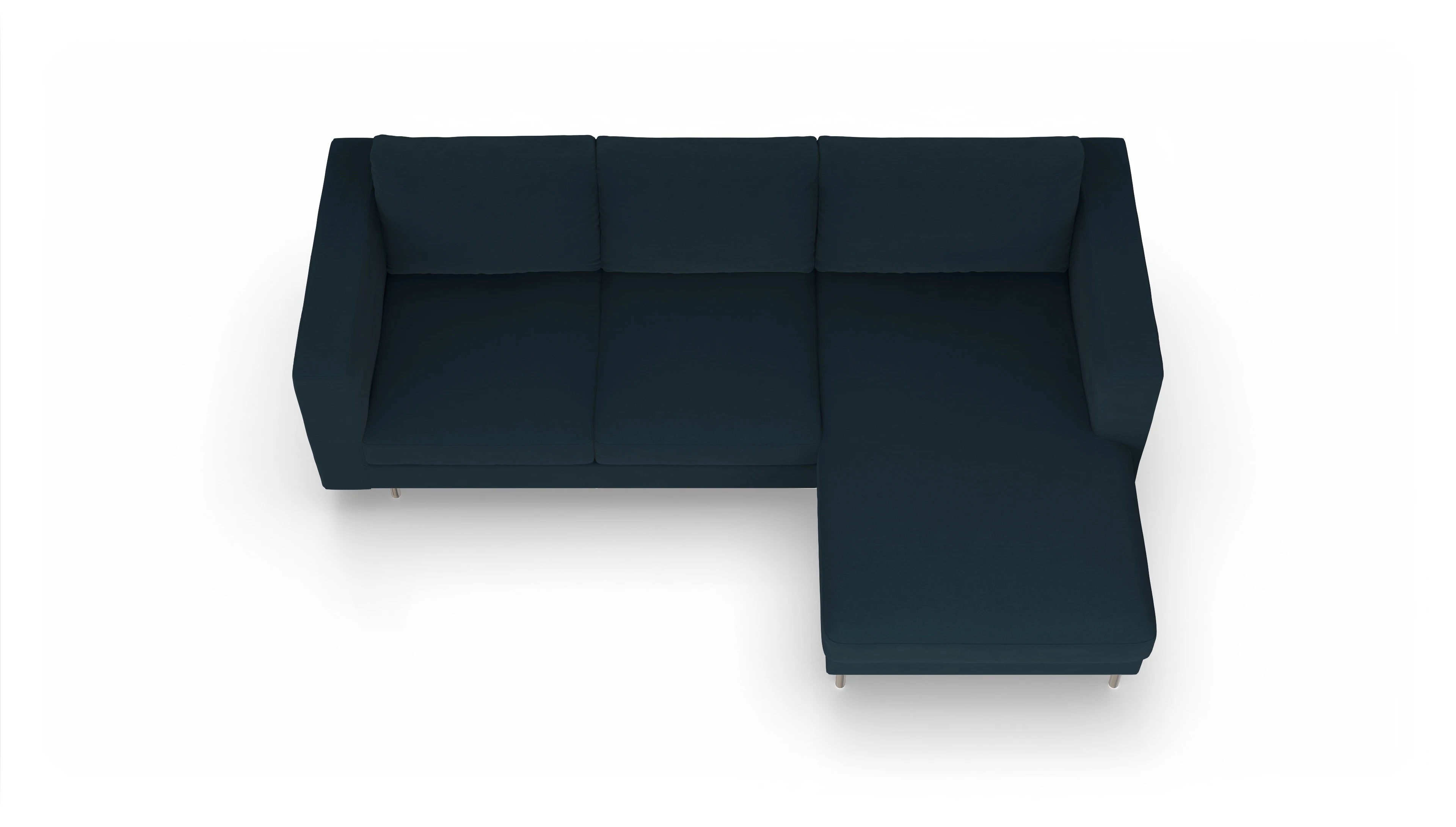 Ansicht des Produktes Silea Sofa mit Rec rechts in Stoff blau
