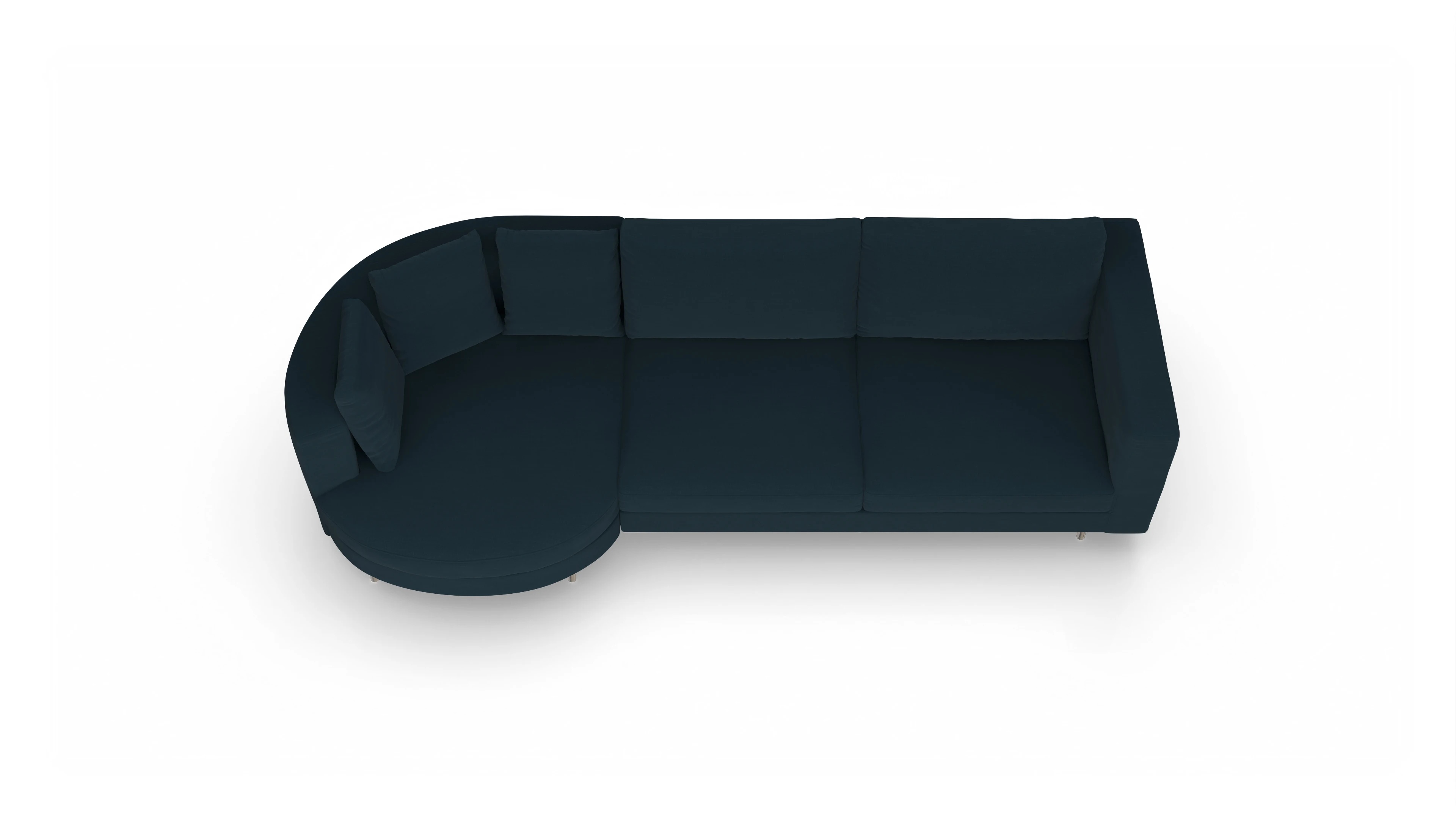 Ansicht des Produktes Silea Sofa mit Rec rechts in Stoff blau