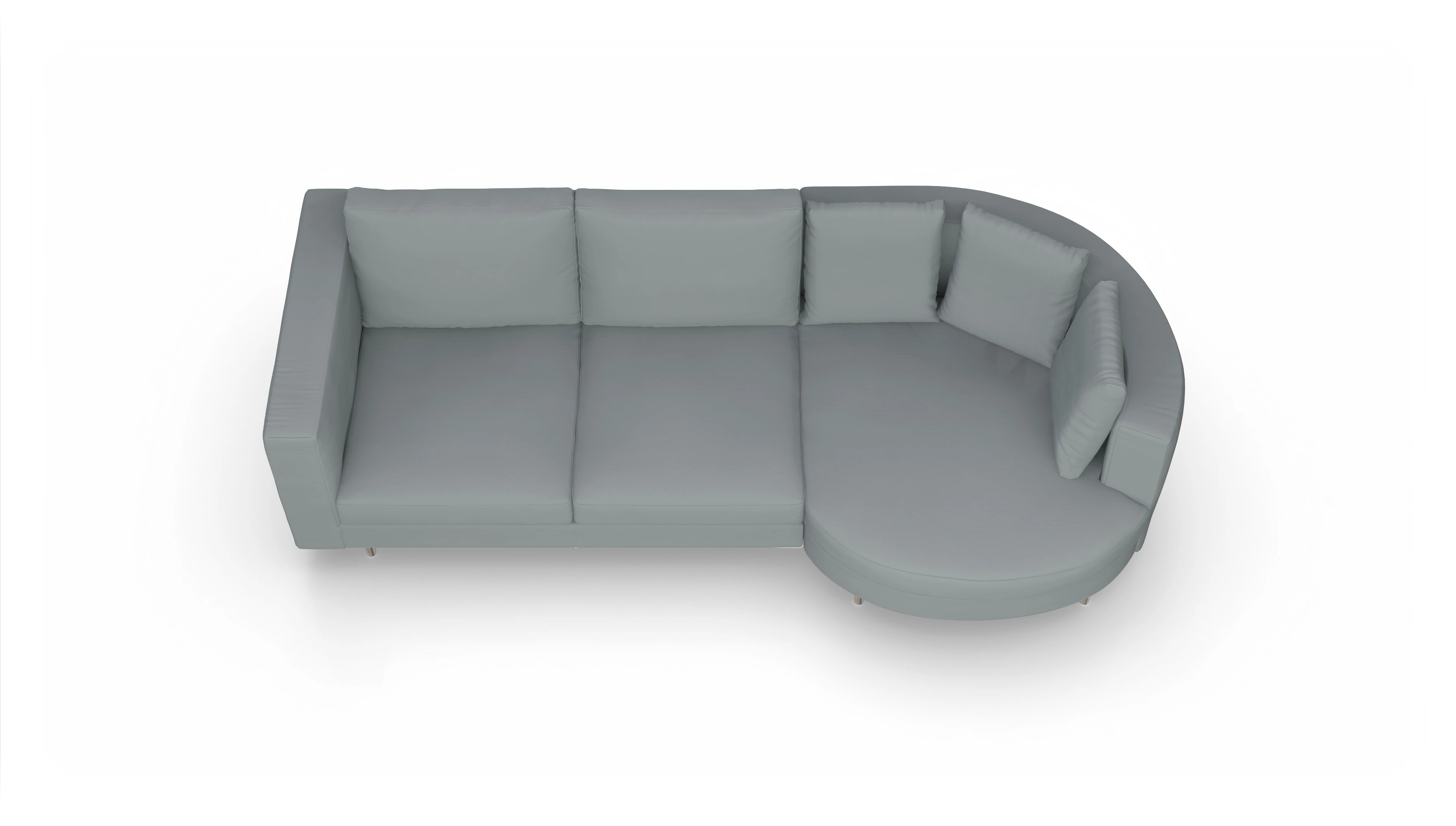 Ansicht des Produktes Silea Sofa mit Rec rechts in Stoff grau