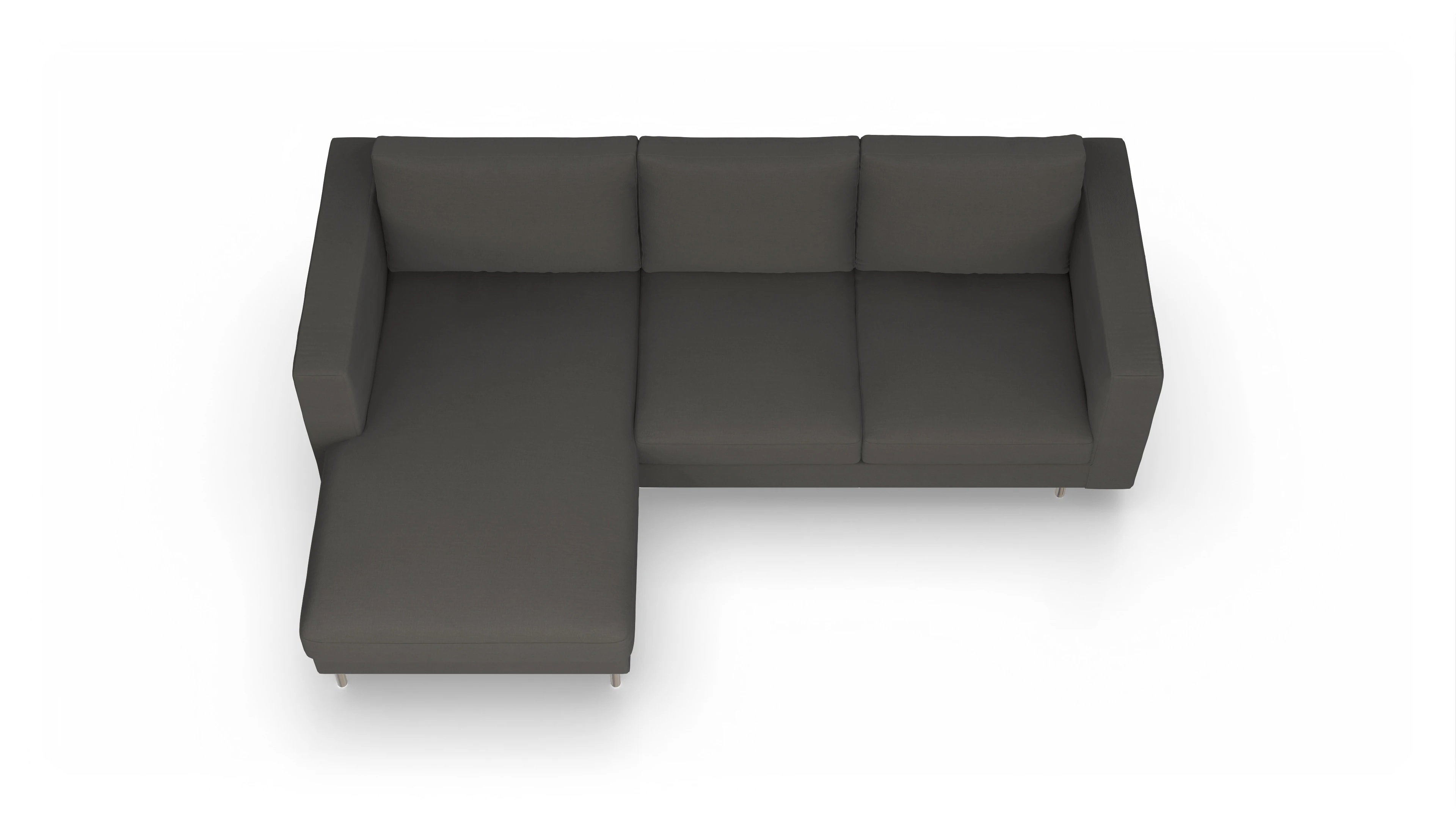 Ansicht des Produktes Silea Sofa mit Rec links in Stoff grau