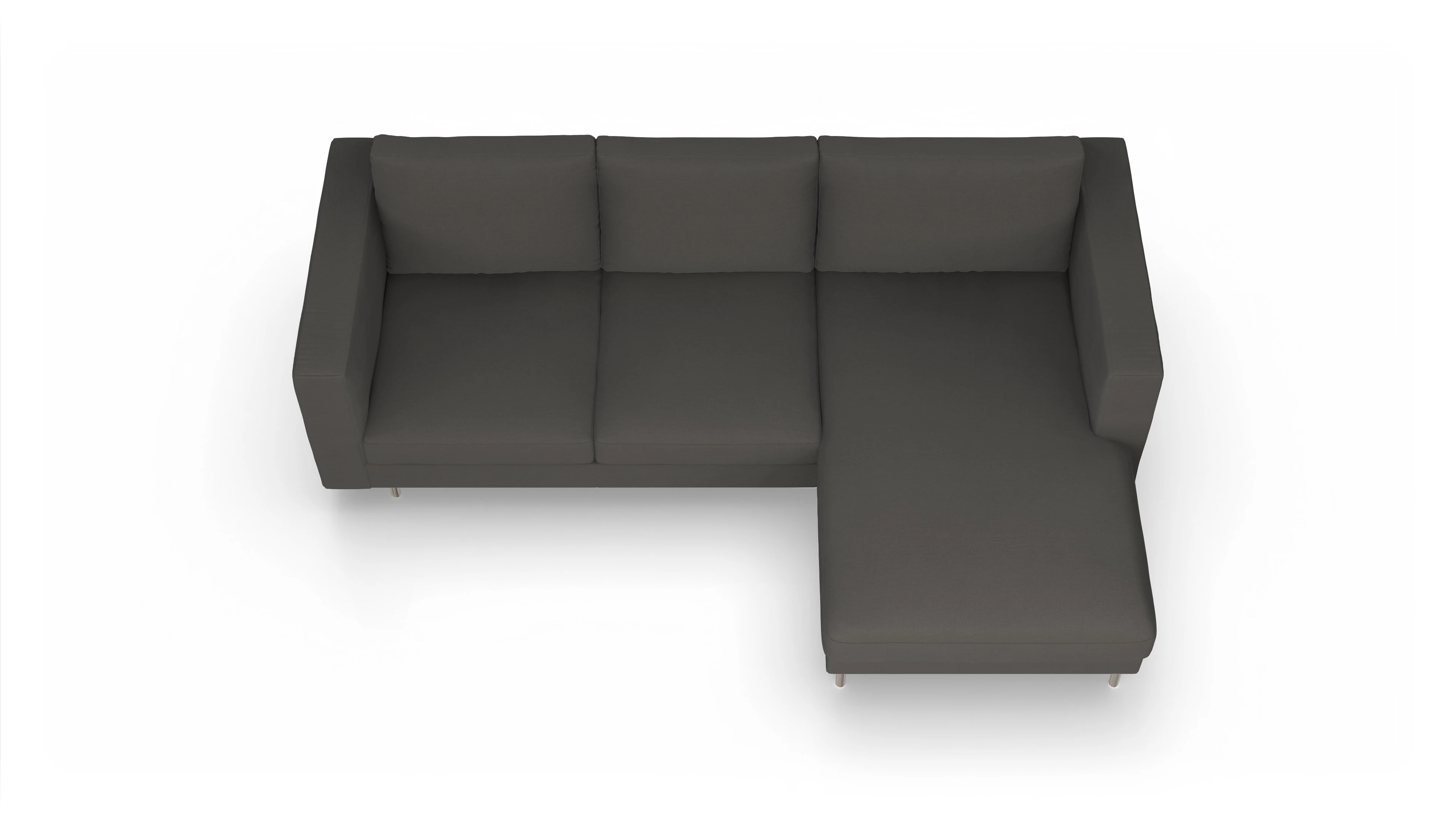 Ansicht des Produktes Silea Sofa mit Rec rechts in Stoff grau