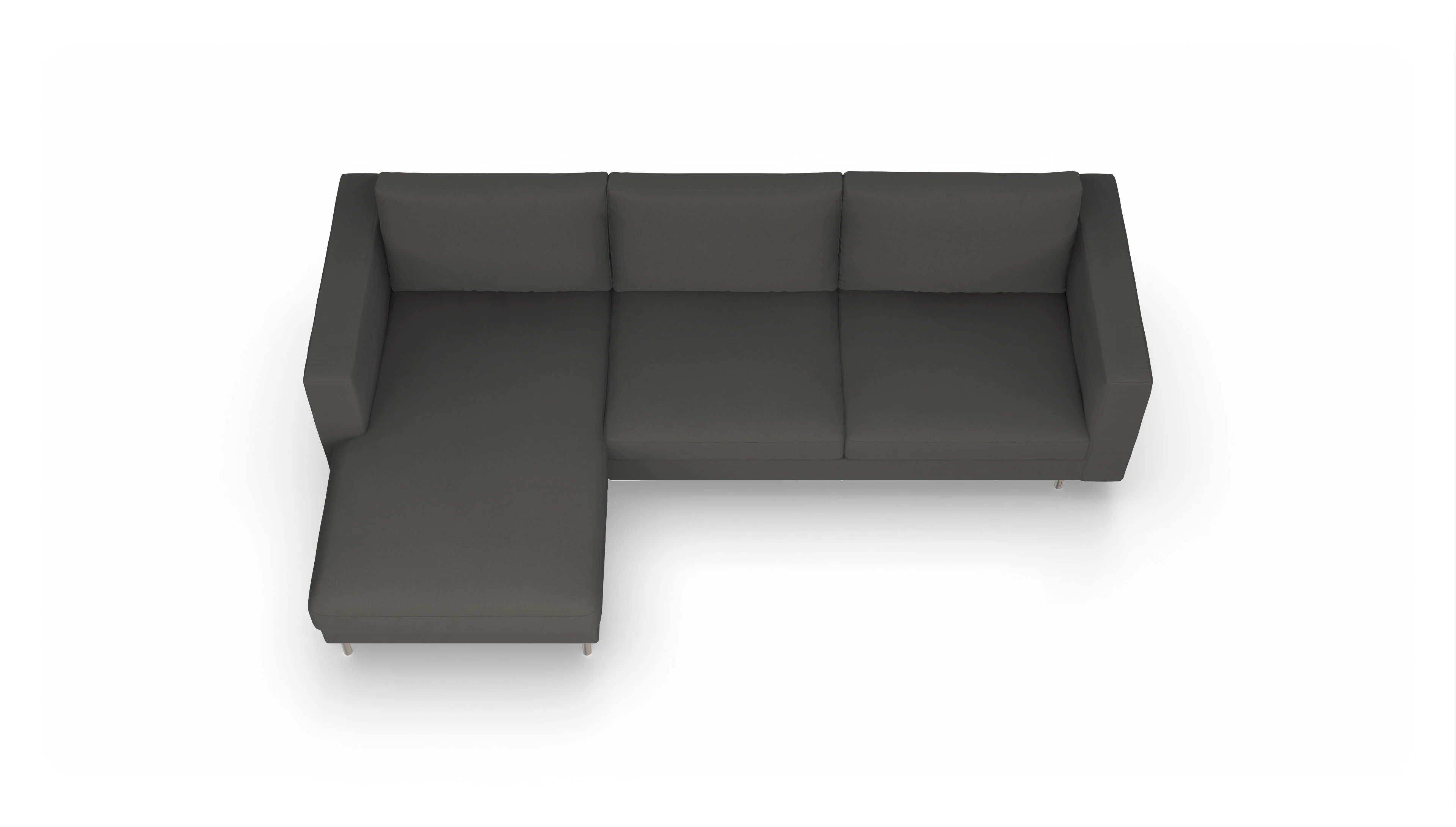 Ansicht des Produktes Silea Sofa mit Rec links in Stoff grau
