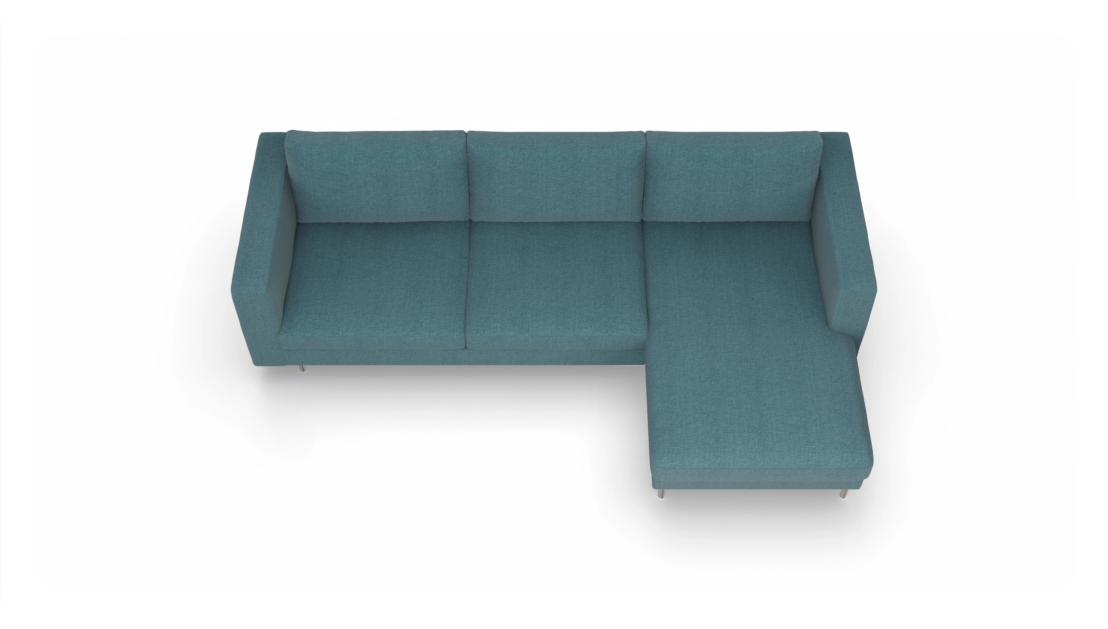 Ansicht des Produktes Silea Sofa mit Rec rechts in Stoff blau