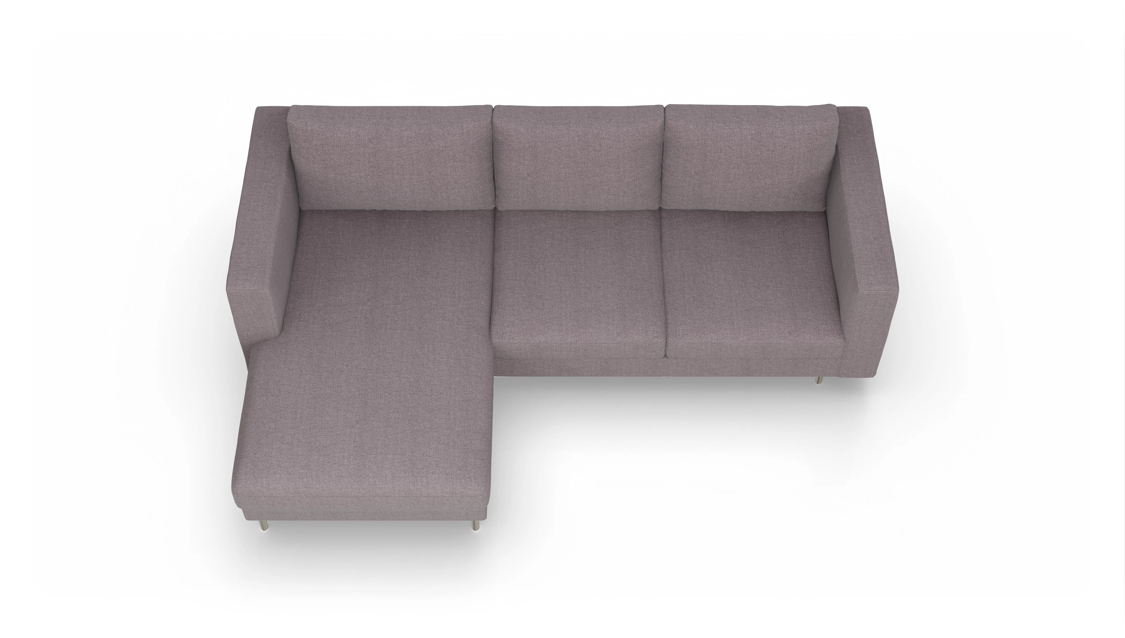 Design-Sofa Silea Ansicht des Produktes Silea Sofa mit Rec links in Stoff rot