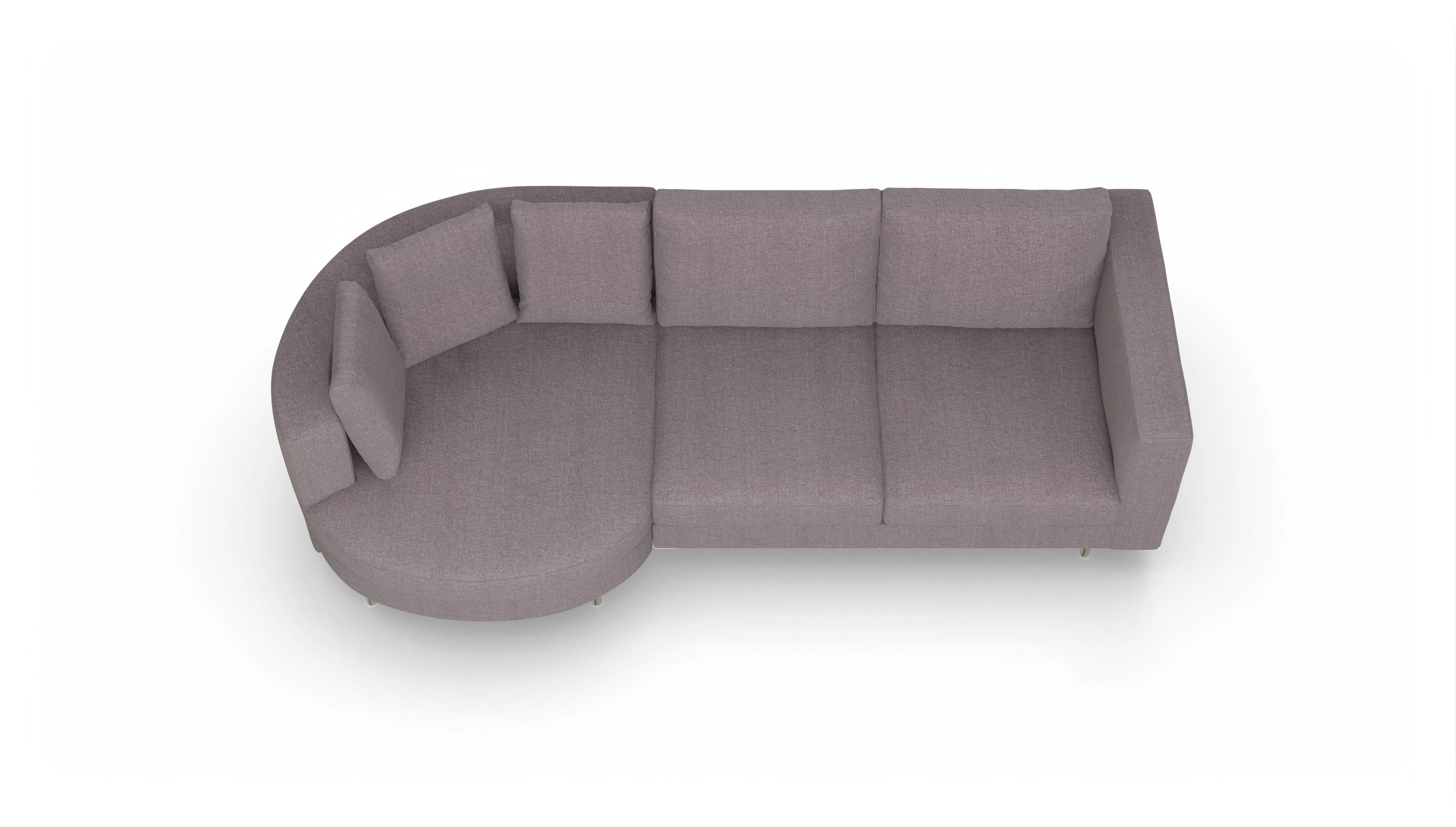 Design-Sofa Silea Ansicht des Produktes Silea Sofa mit Rec links in Stoff rot