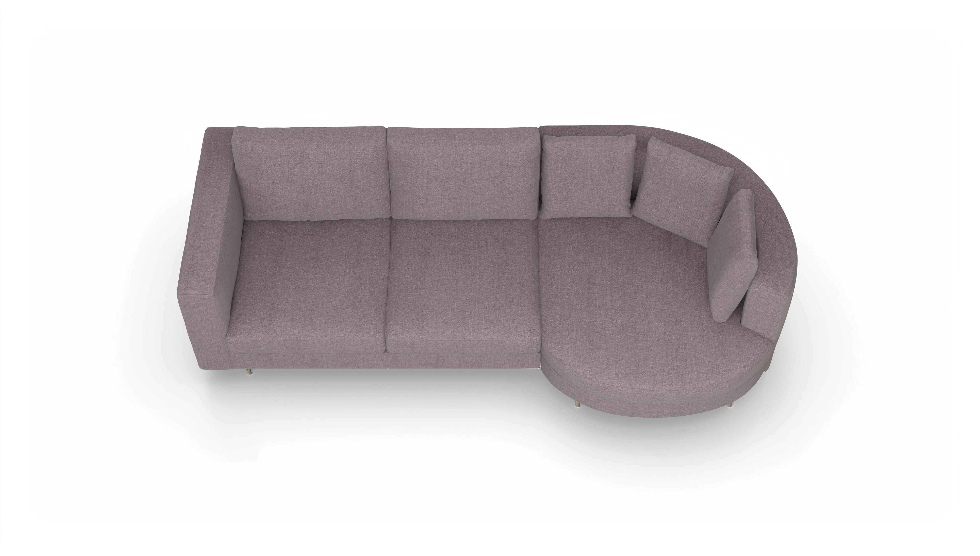 Ansicht des Produktes Silea Sofa mit Rec rechts in Stoff rot
