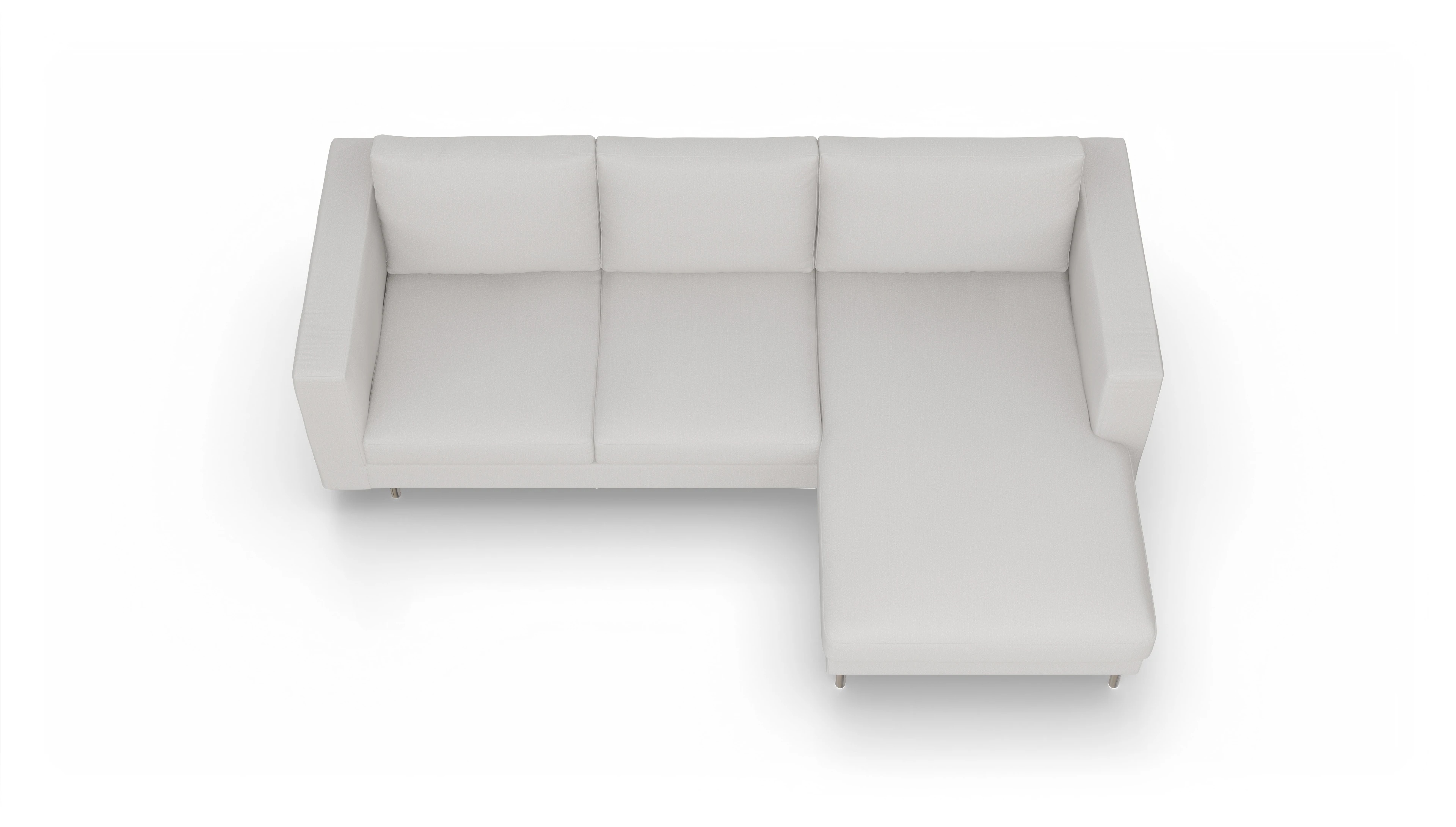 Ansicht des Produktes Silea Sofa mit Rec rechts in Stoff weiß
