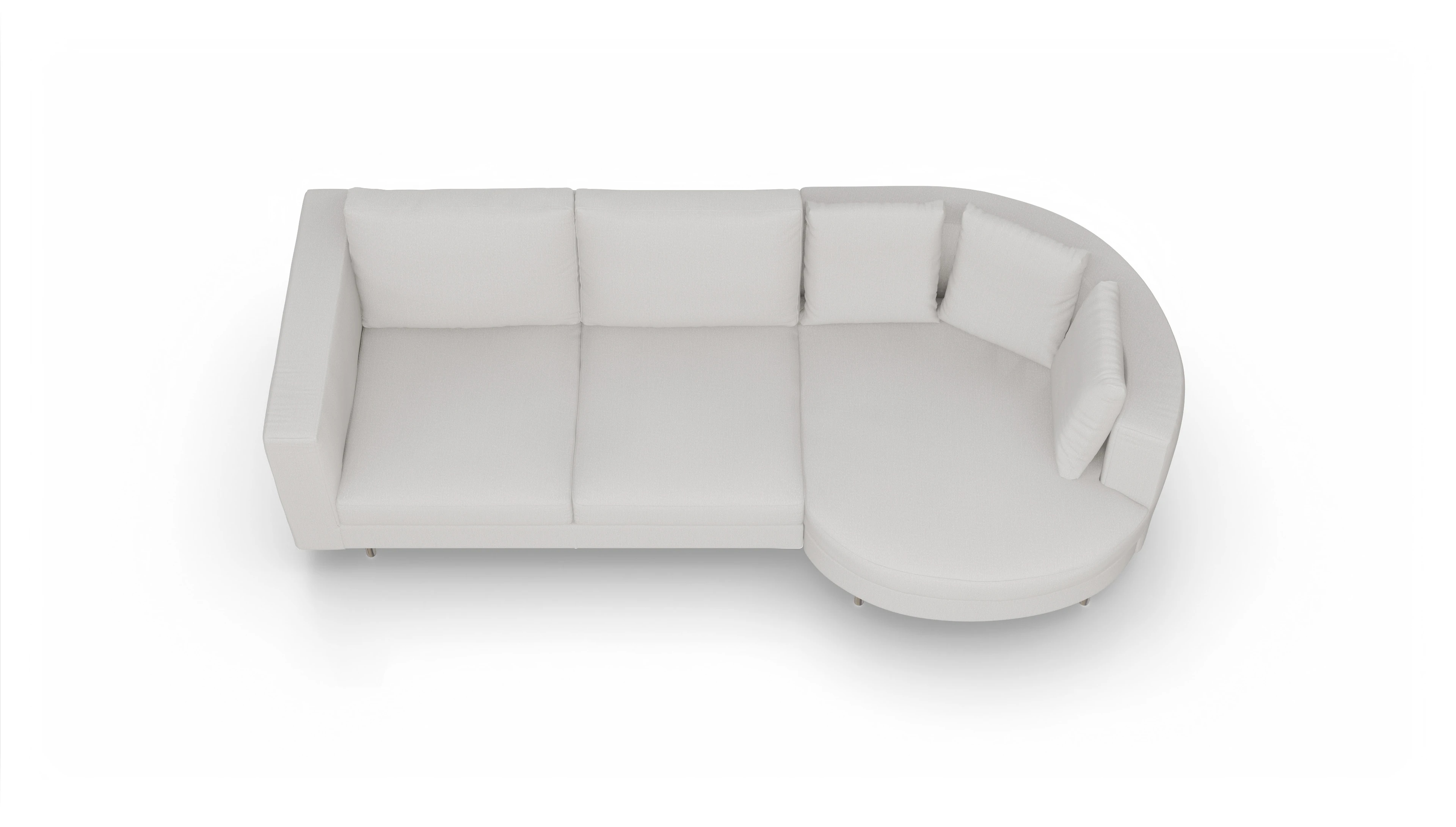 Ansicht des Produktes Silea Sofa mit Rec rechts in Stoff weiß