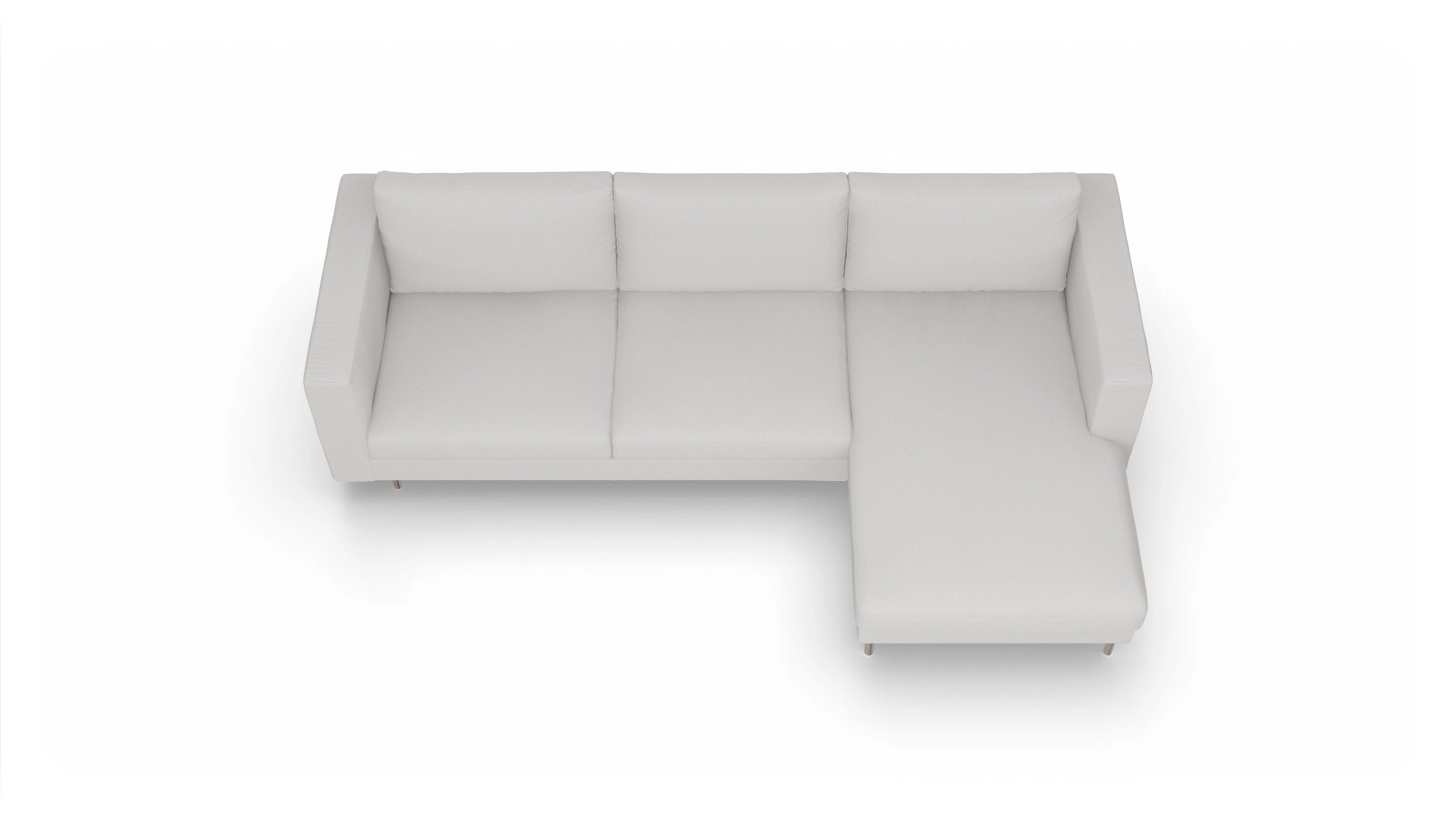 Ansicht des Produktes Silea Sofa mit Rec rechts in Stoff weiß