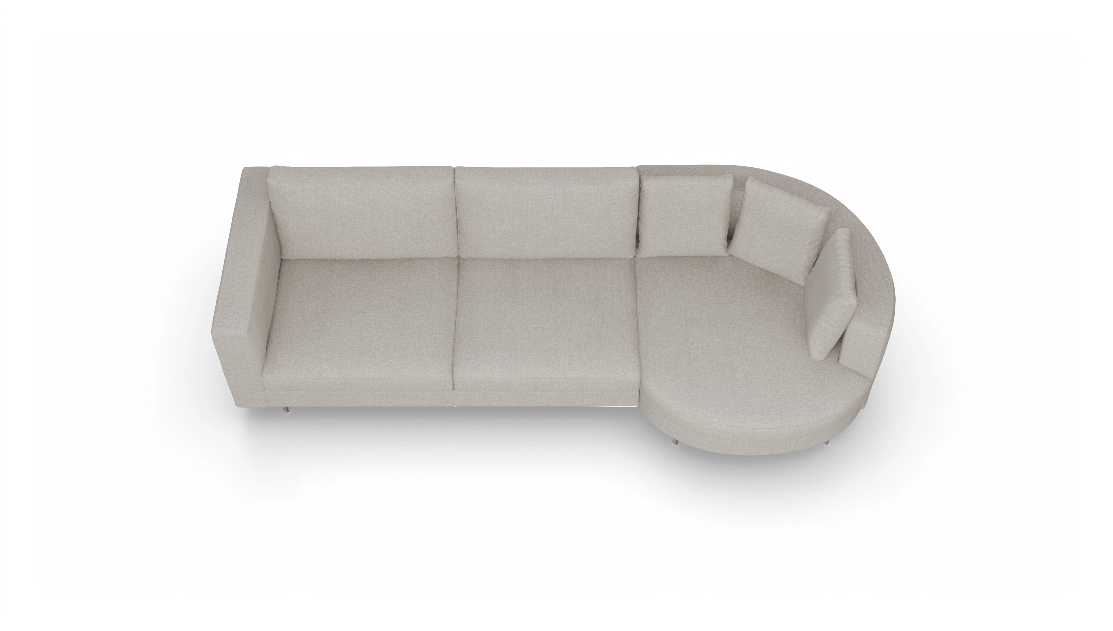 Ansicht des Produktes Silea Sofa mit Rec rechts in Stoff beige
