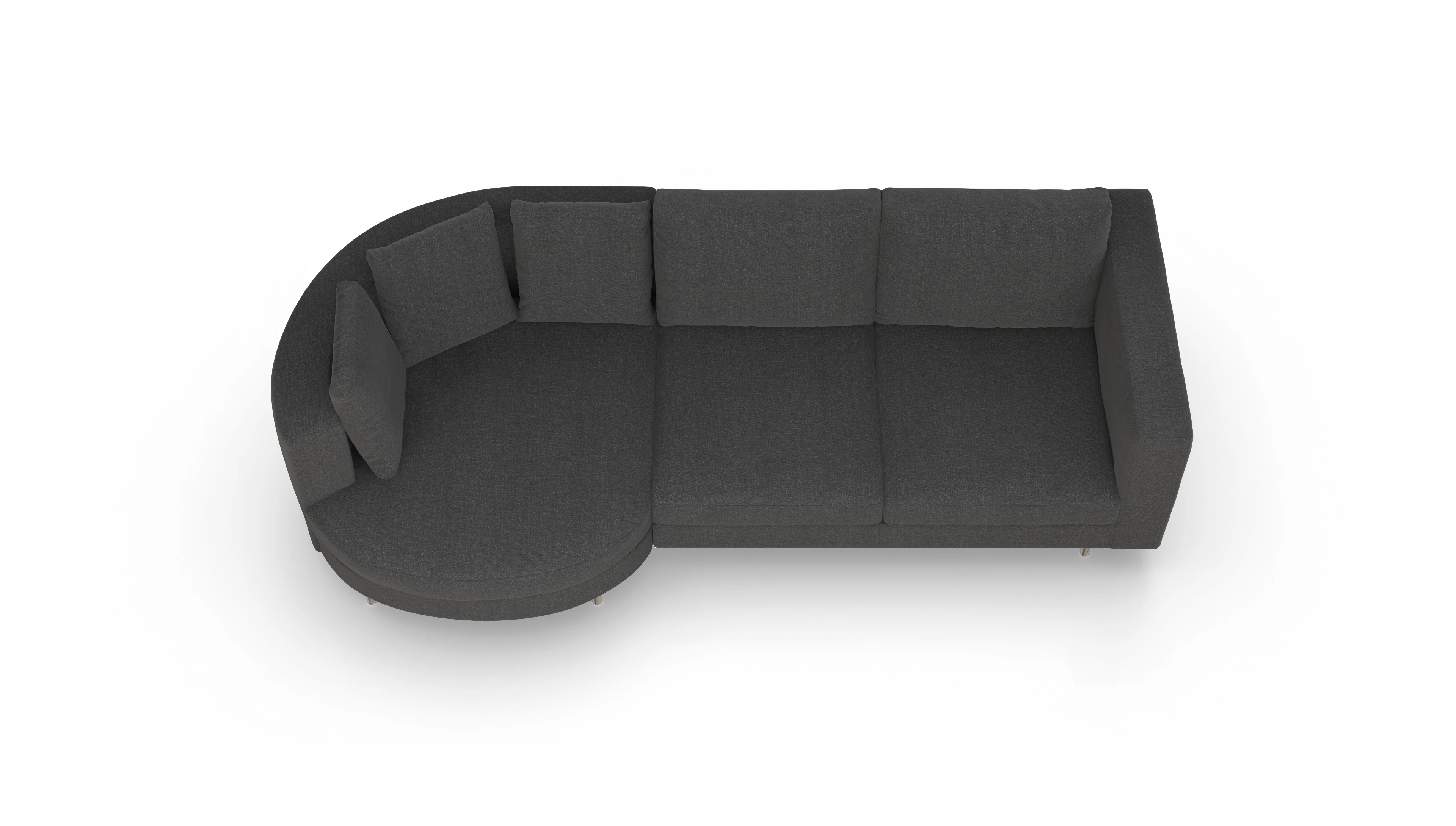 Ansicht des Produktes Silea Sofa mit Rec links in Stoff grau