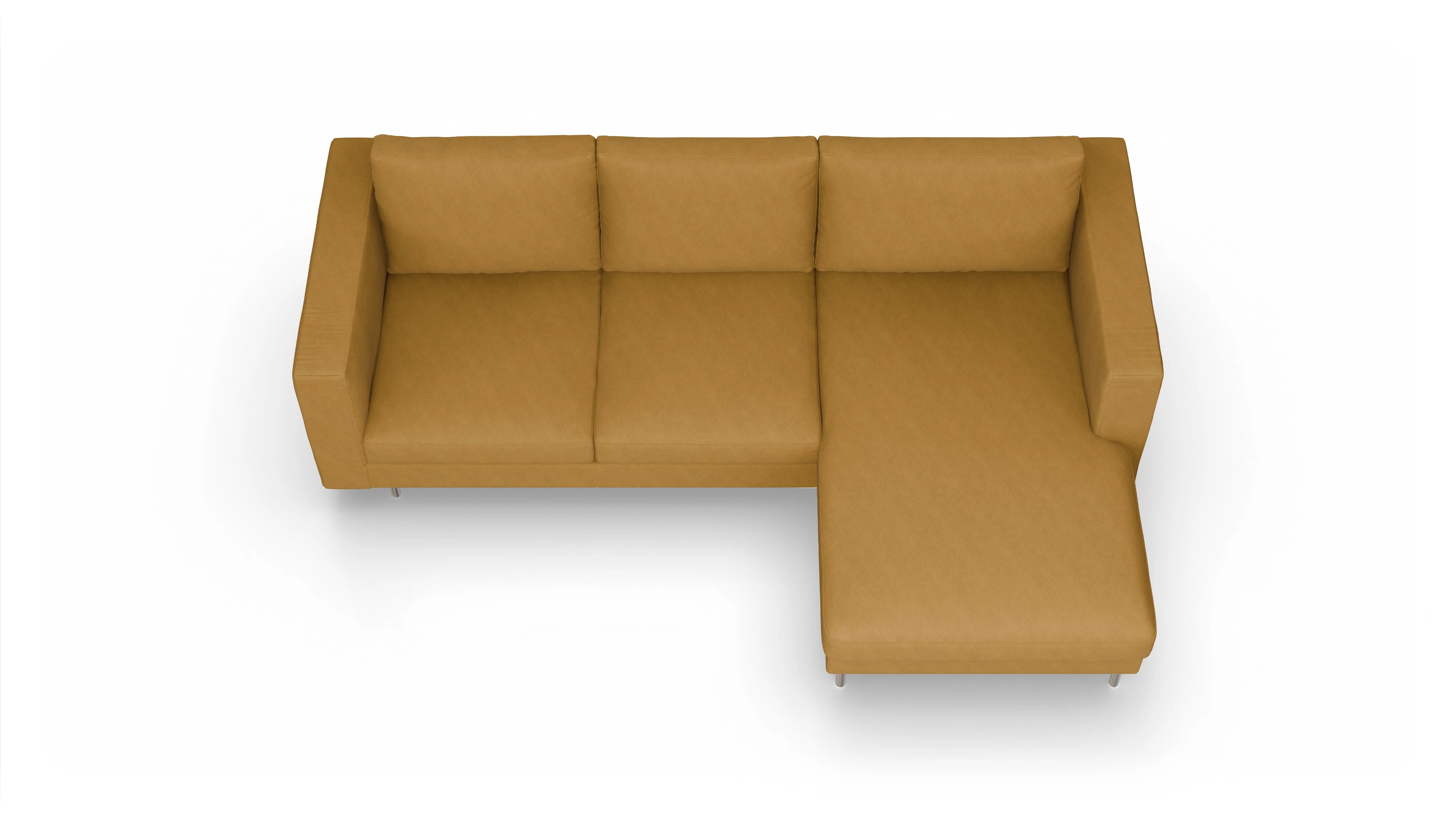 Design-Sofa Silea Ansicht des Produktes Silea Sofa mit Rec rechts in Stoff gelb