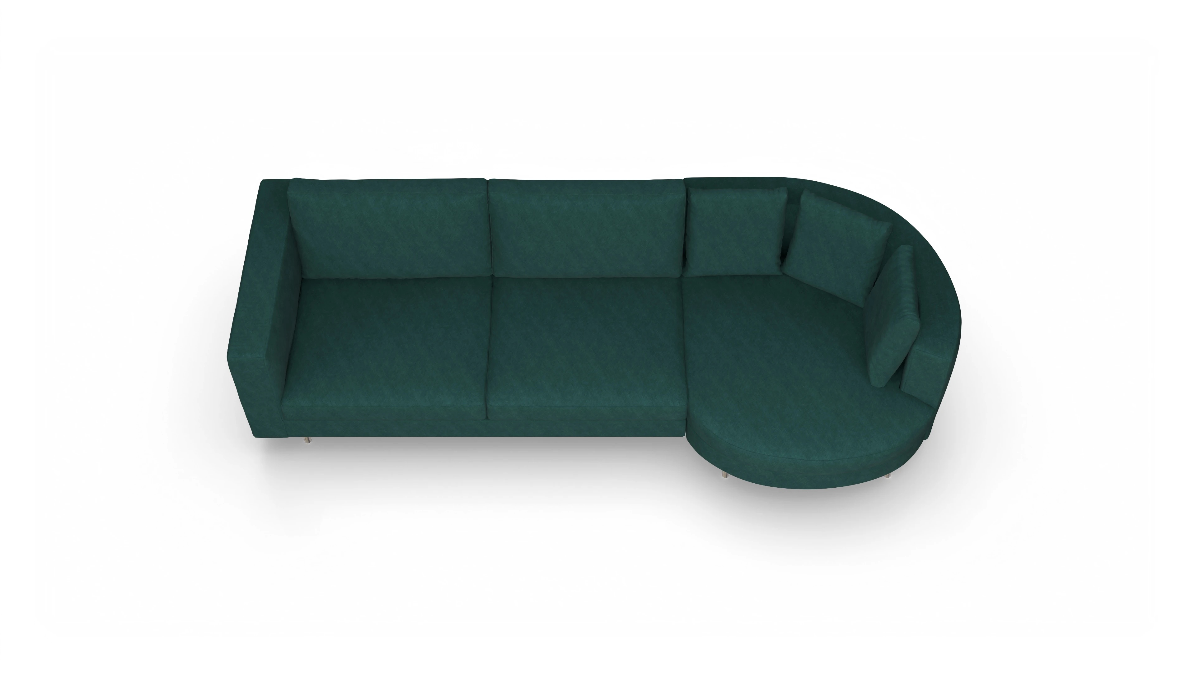Ansicht des Produktes Silea Sofa mit Rec rechts in Stoff blau
