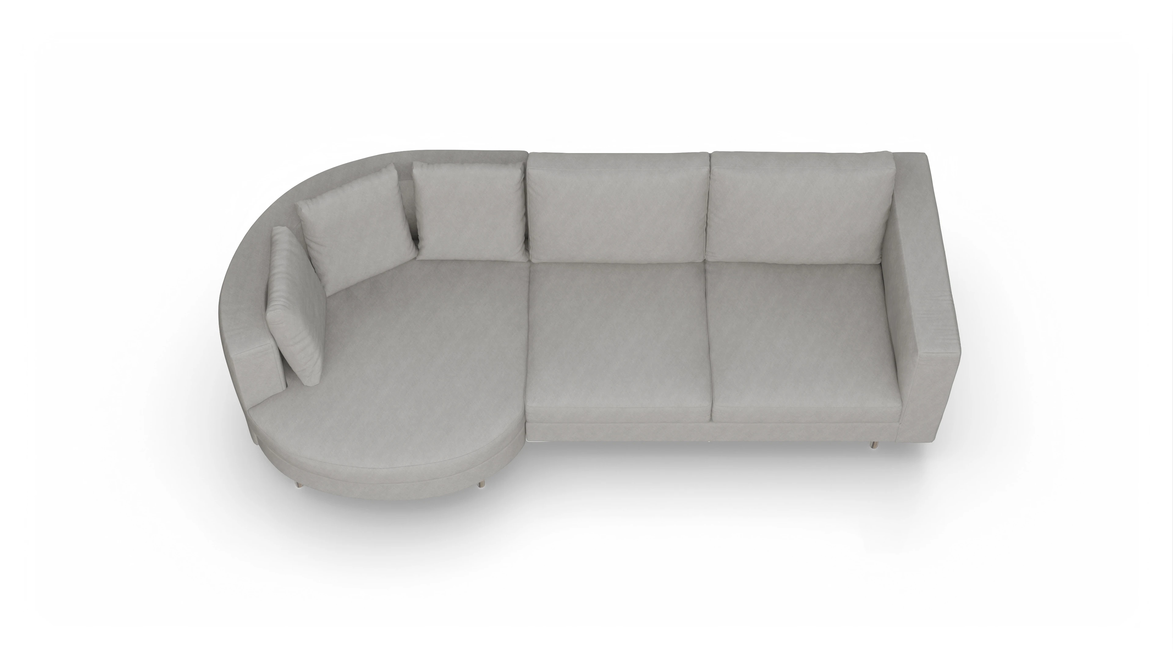 Ansicht des Produktes Silea Sofa mit Rec links in Stoff grau