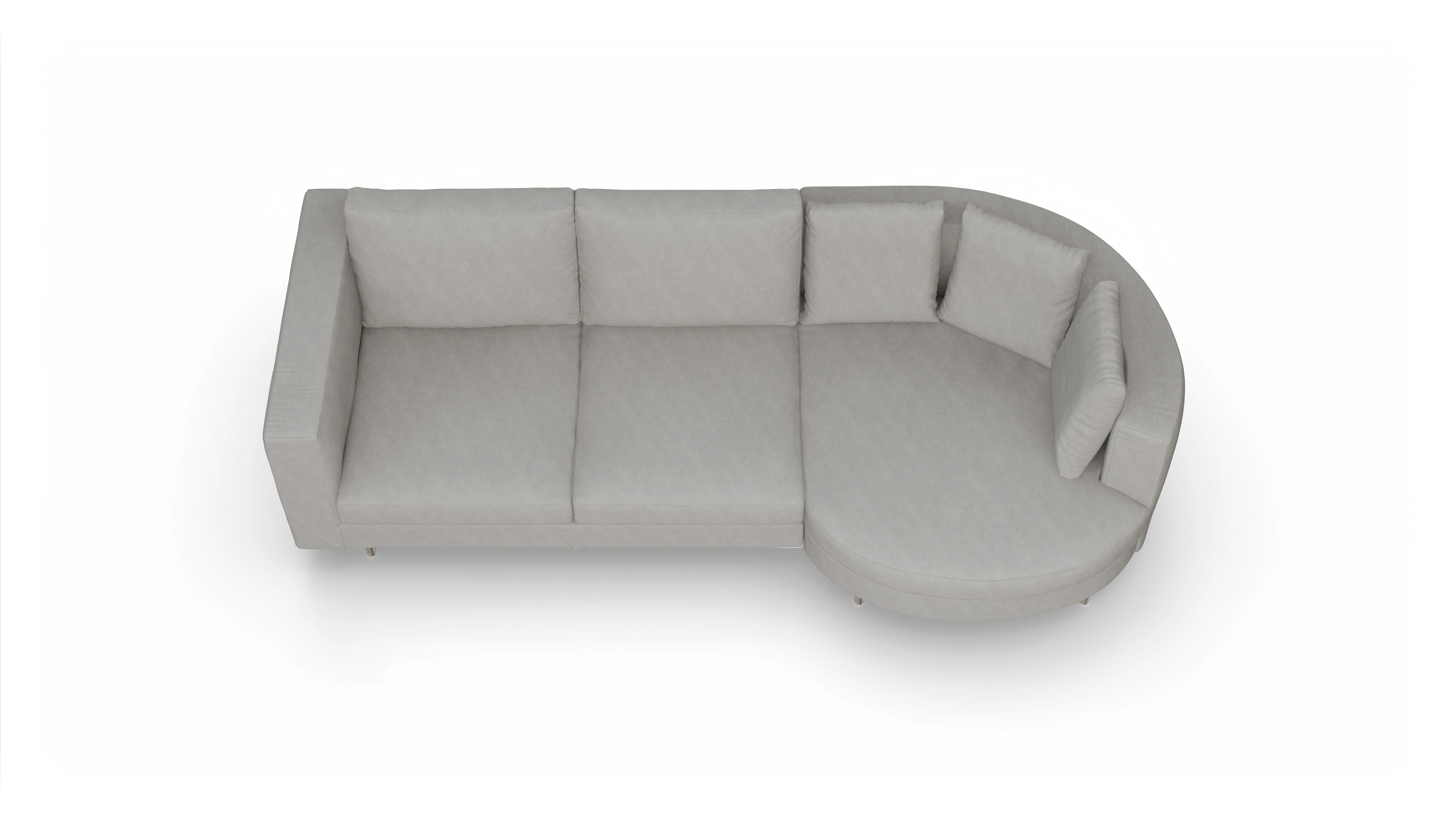 Ansicht des Produktes Silea Sofa mit Rec rechts in Stoff grau
