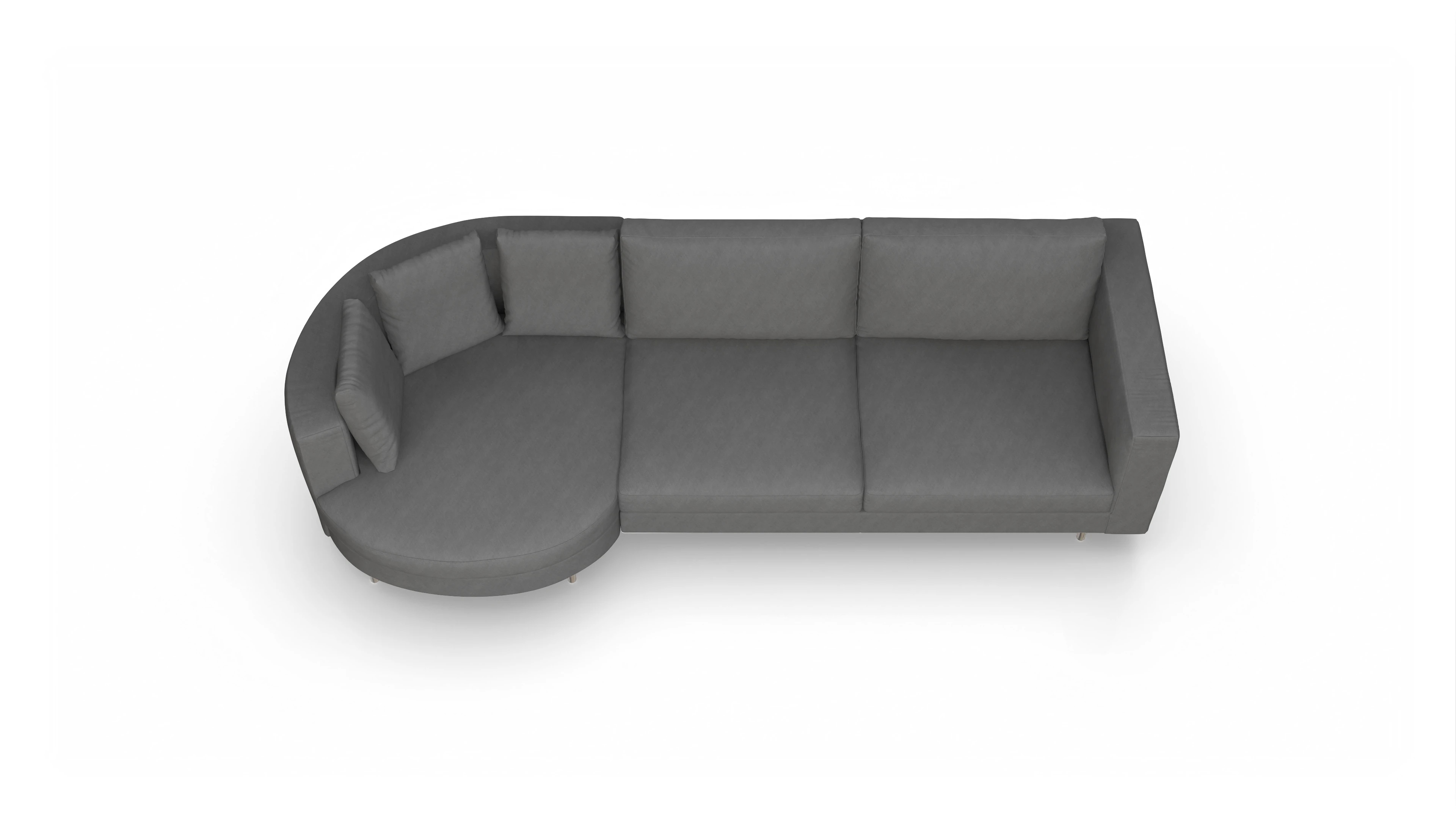 Ansicht des Produktes Silea Sofa mit Rec rechts in Stoff grau