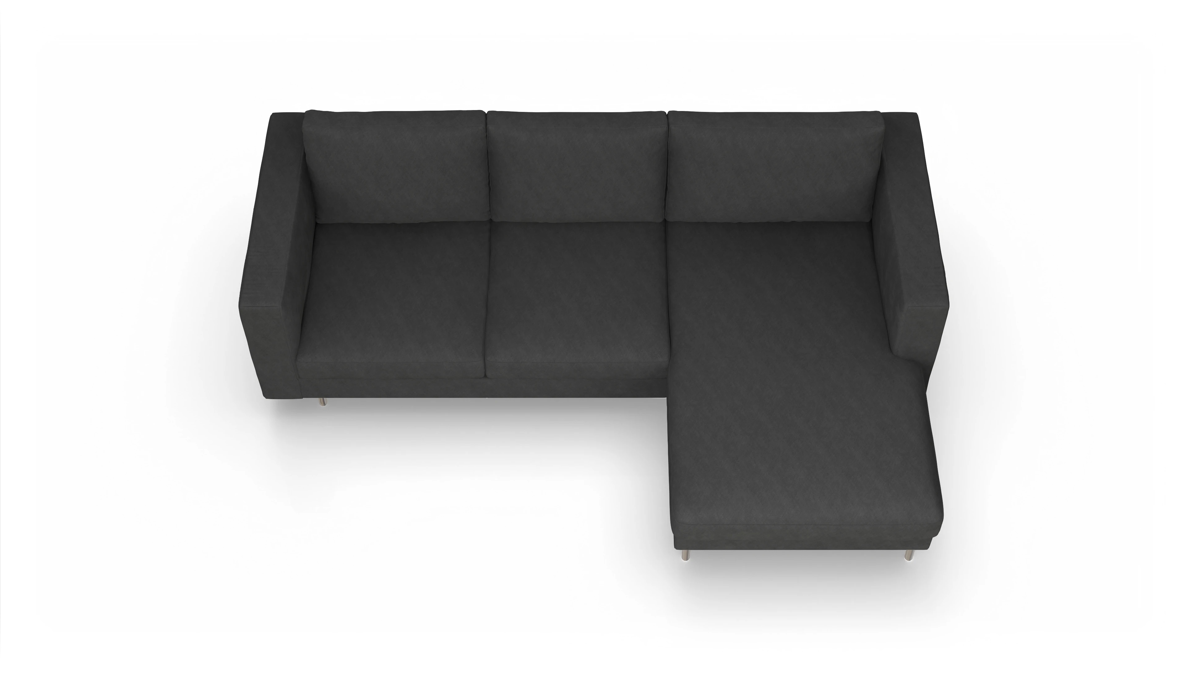 Ansicht des Produktes Silea Sofa mit Rec rechts in Stoff grau