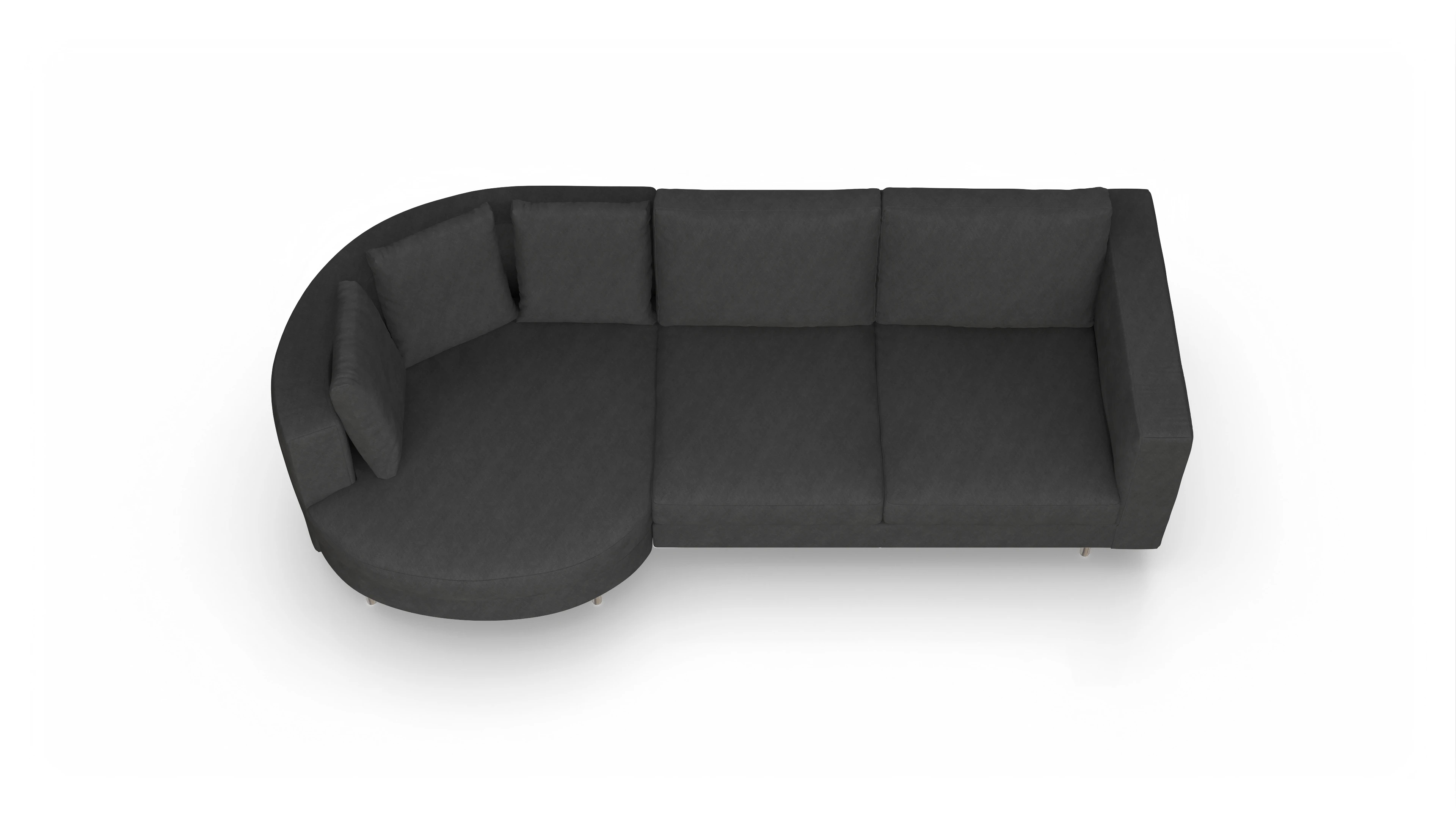 Ansicht des Produktes Silea Sofa mit Rec links in Stoff grau