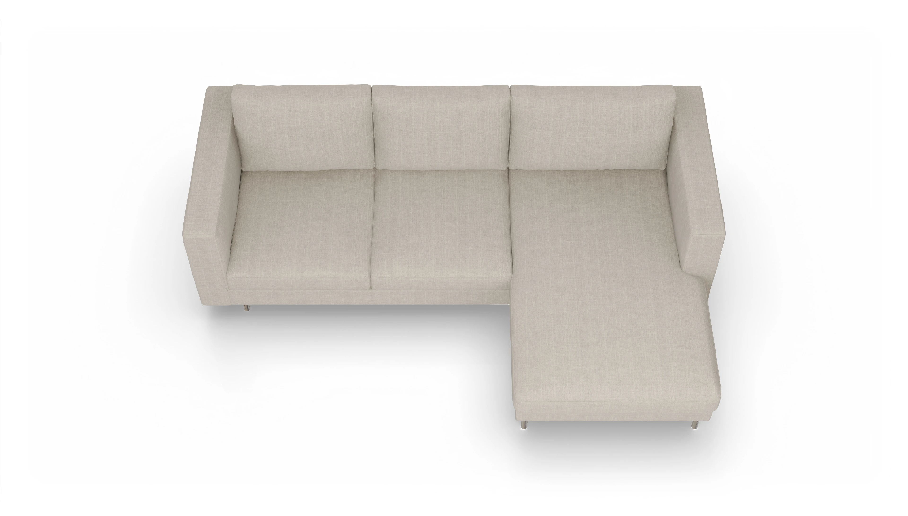 Design-Sofa Silea Ansicht des Produktes Silea Sofa mit Rec rechts in Stoff beige
