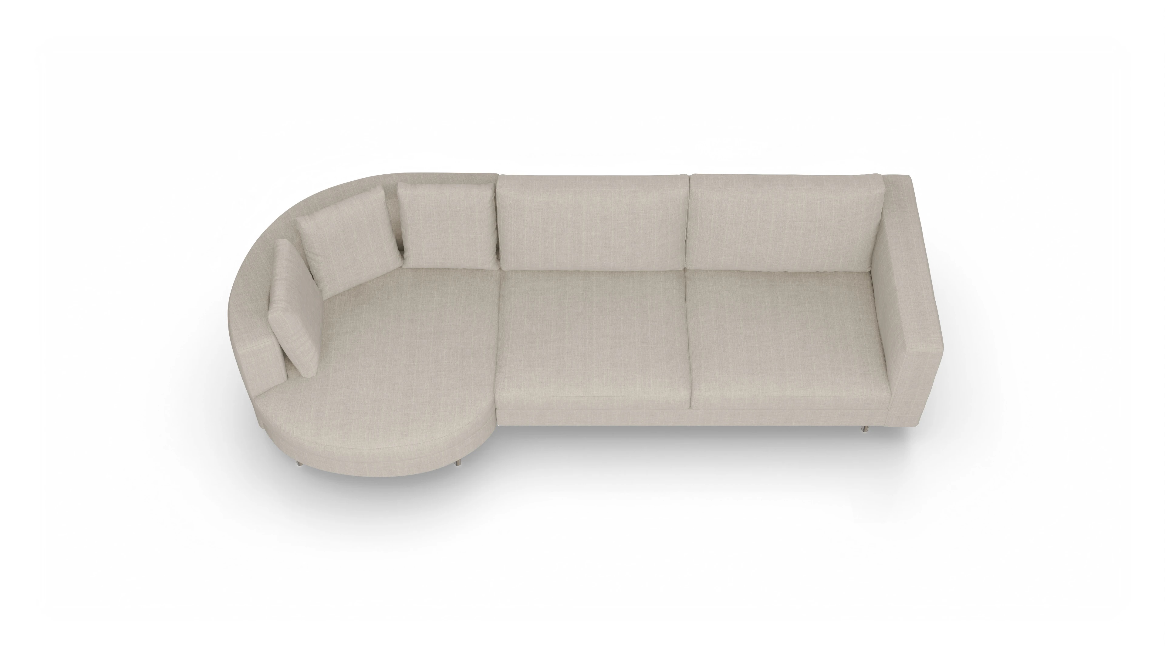 Ansicht des Produktes Silea Sofa mit Rec rechts in Stoff beige