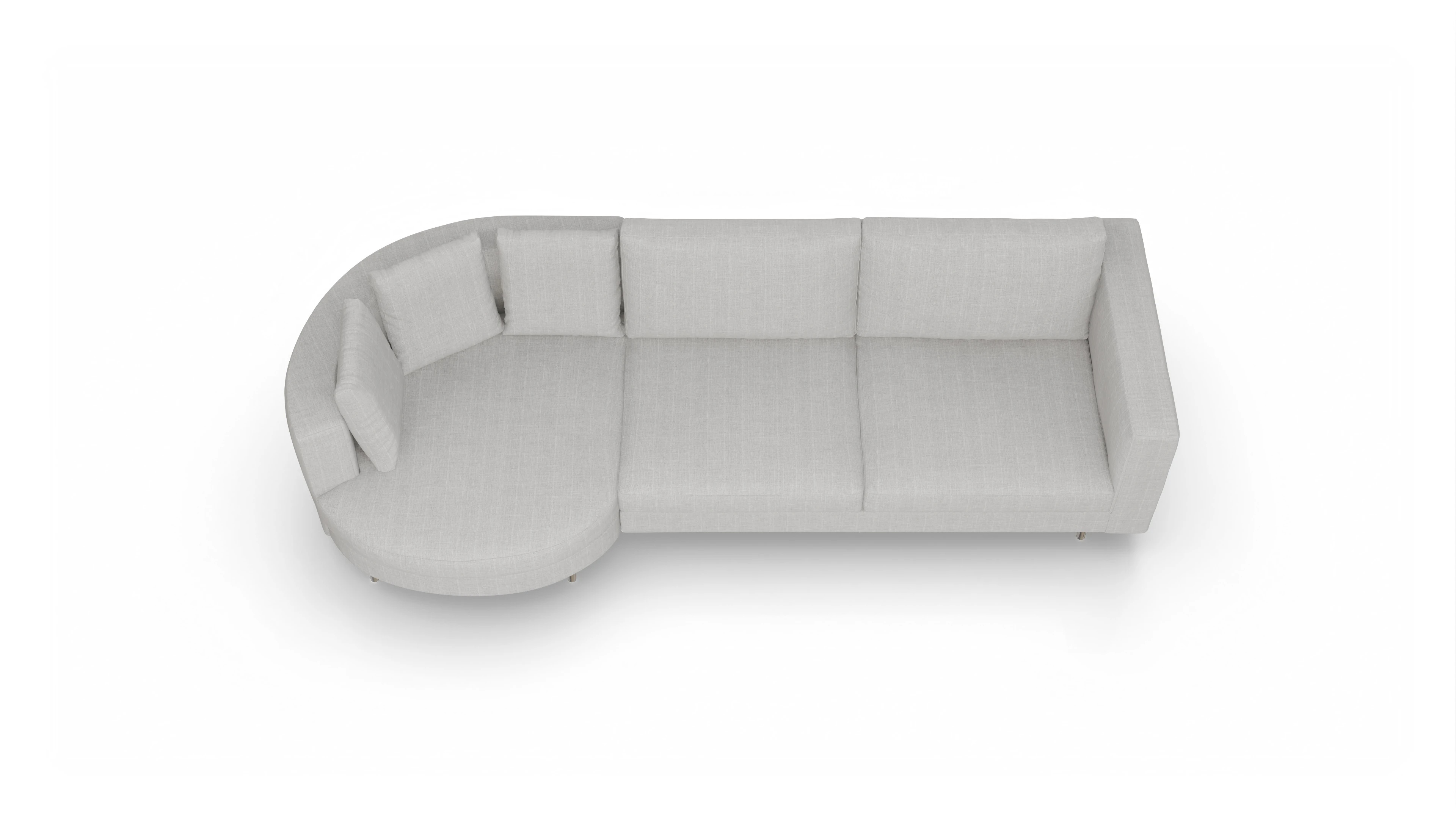 Design-Sofa Silea Ansicht des Produktes Silea Sofa mit Rec rechts in Stoff beige