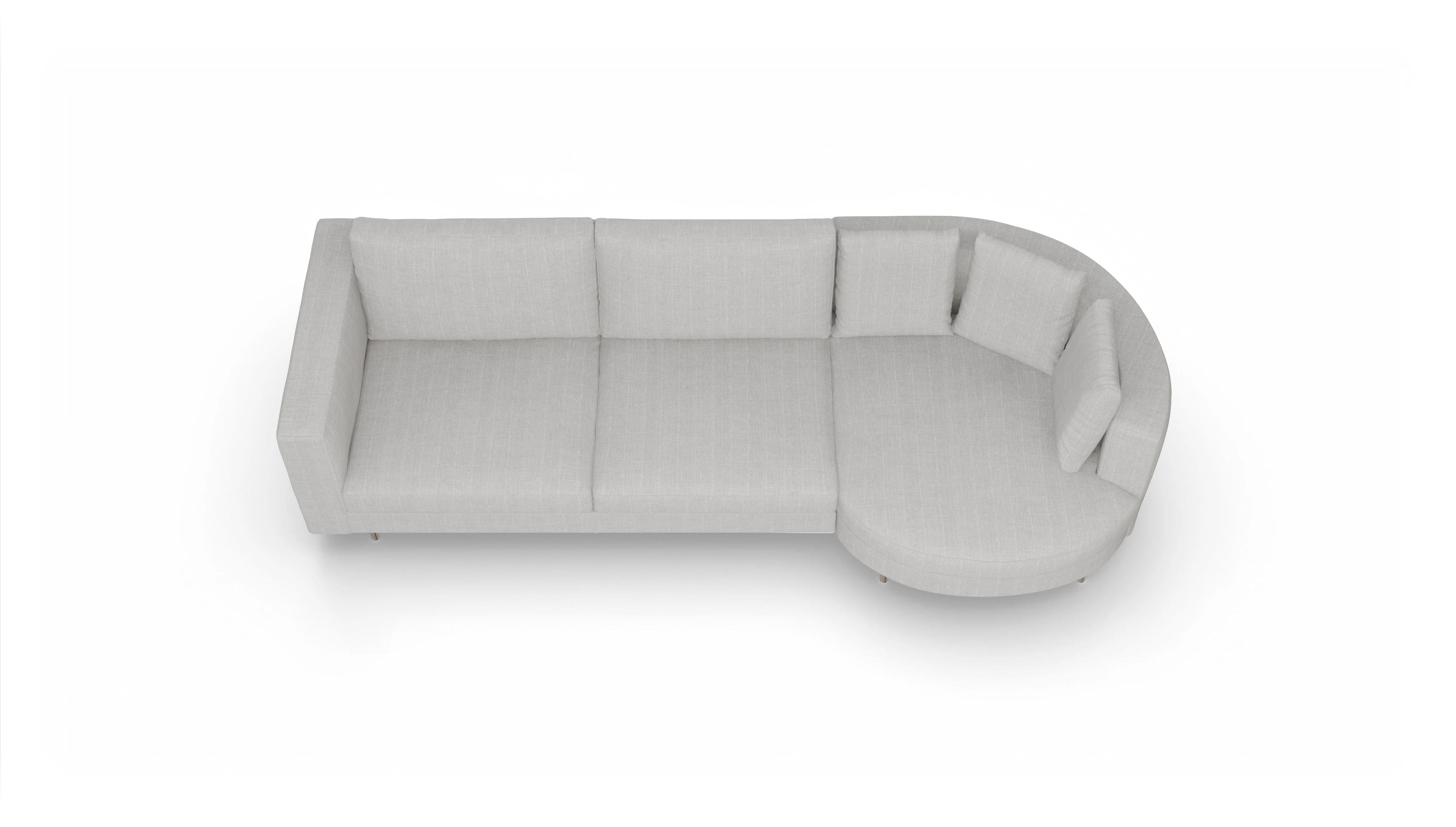 Ansicht des Produktes Silea Sofa mit Rec rechts in Stoff beige