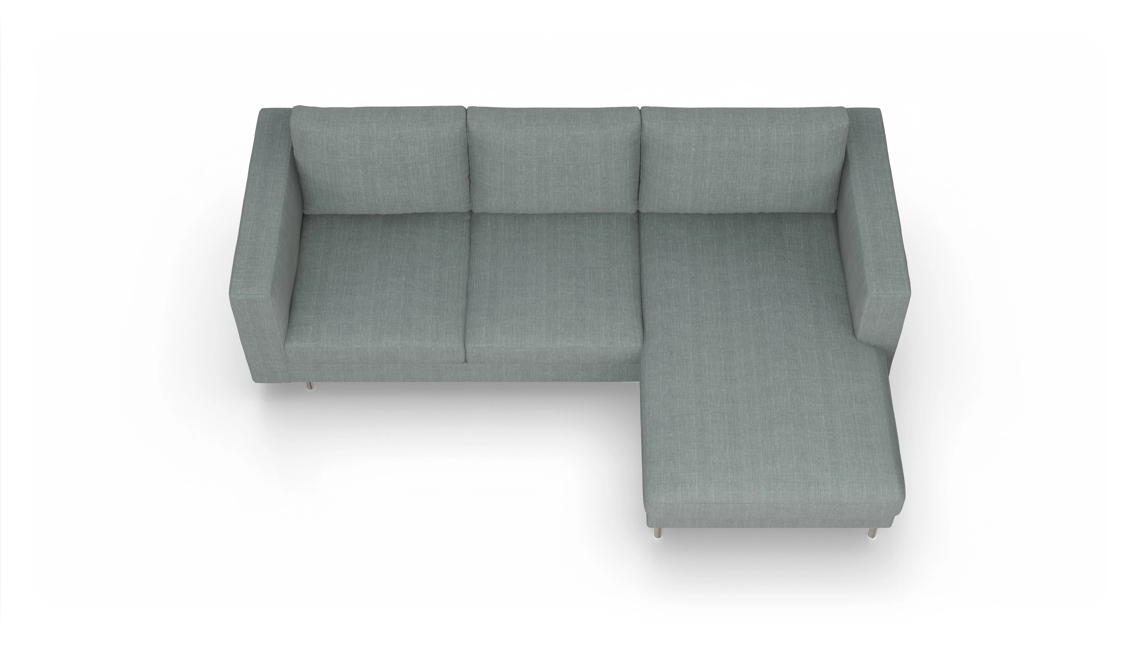 Ansicht des Produktes Silea Sofa mit Rec rechts in Stoff grau