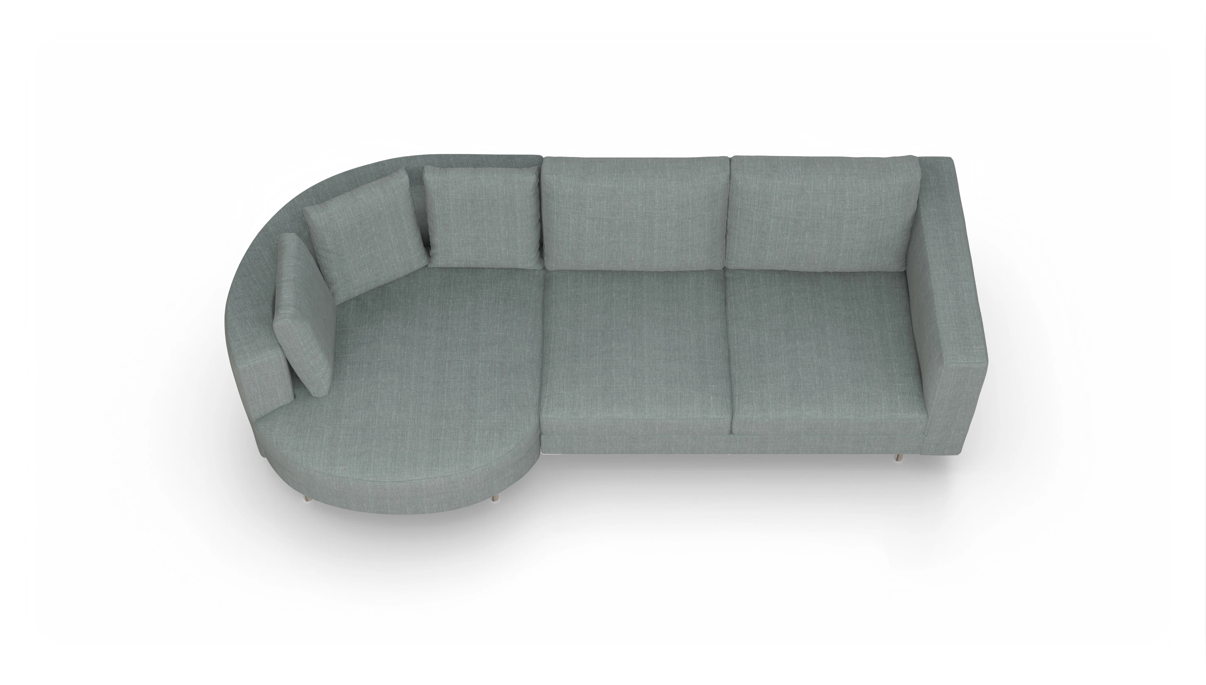 Ansicht des Produktes Silea Sofa mit Rec links in Stoff grau