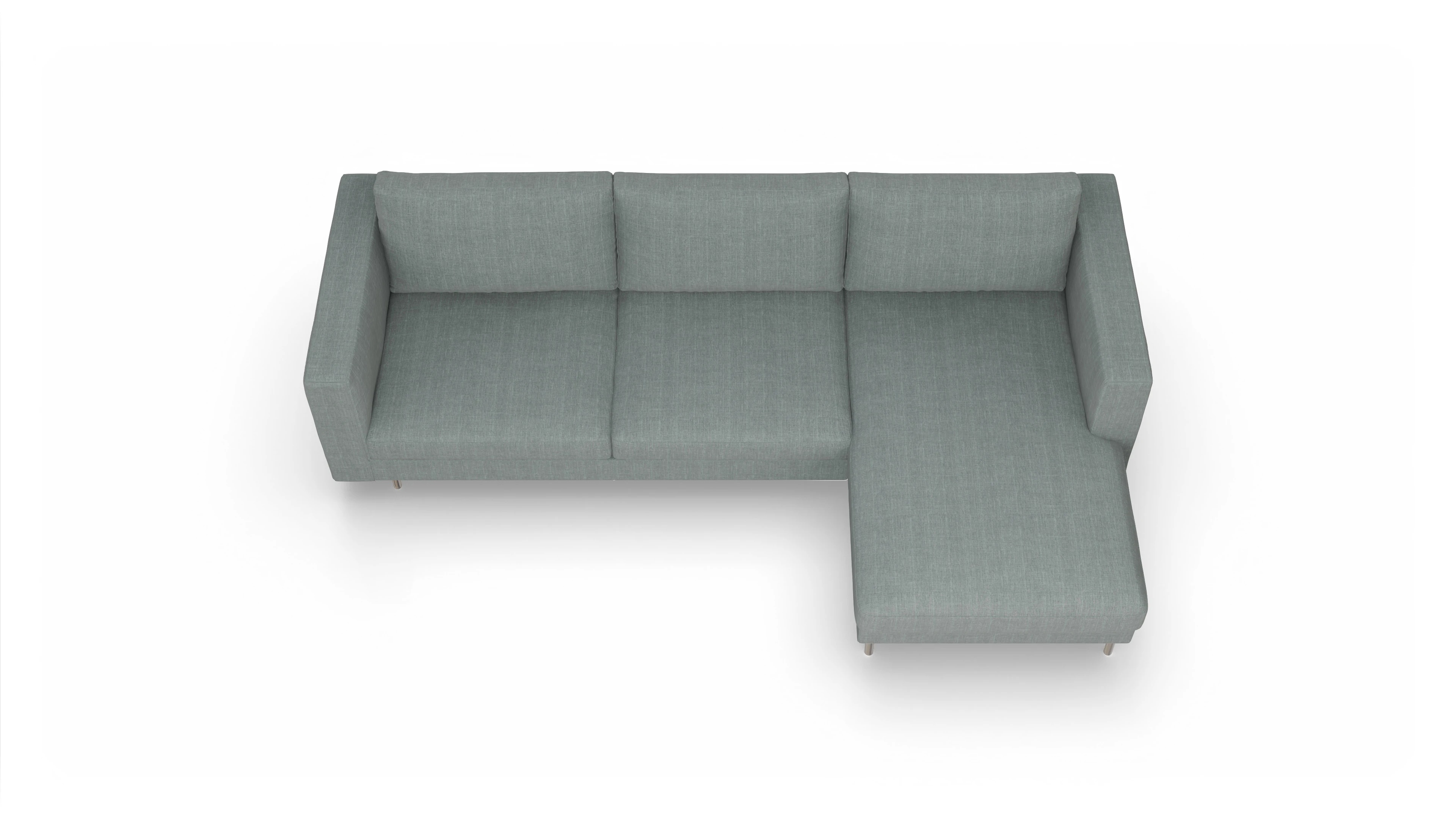 Ansicht des Produktes Silea Sofa mit Rec rechts in Stoff grau