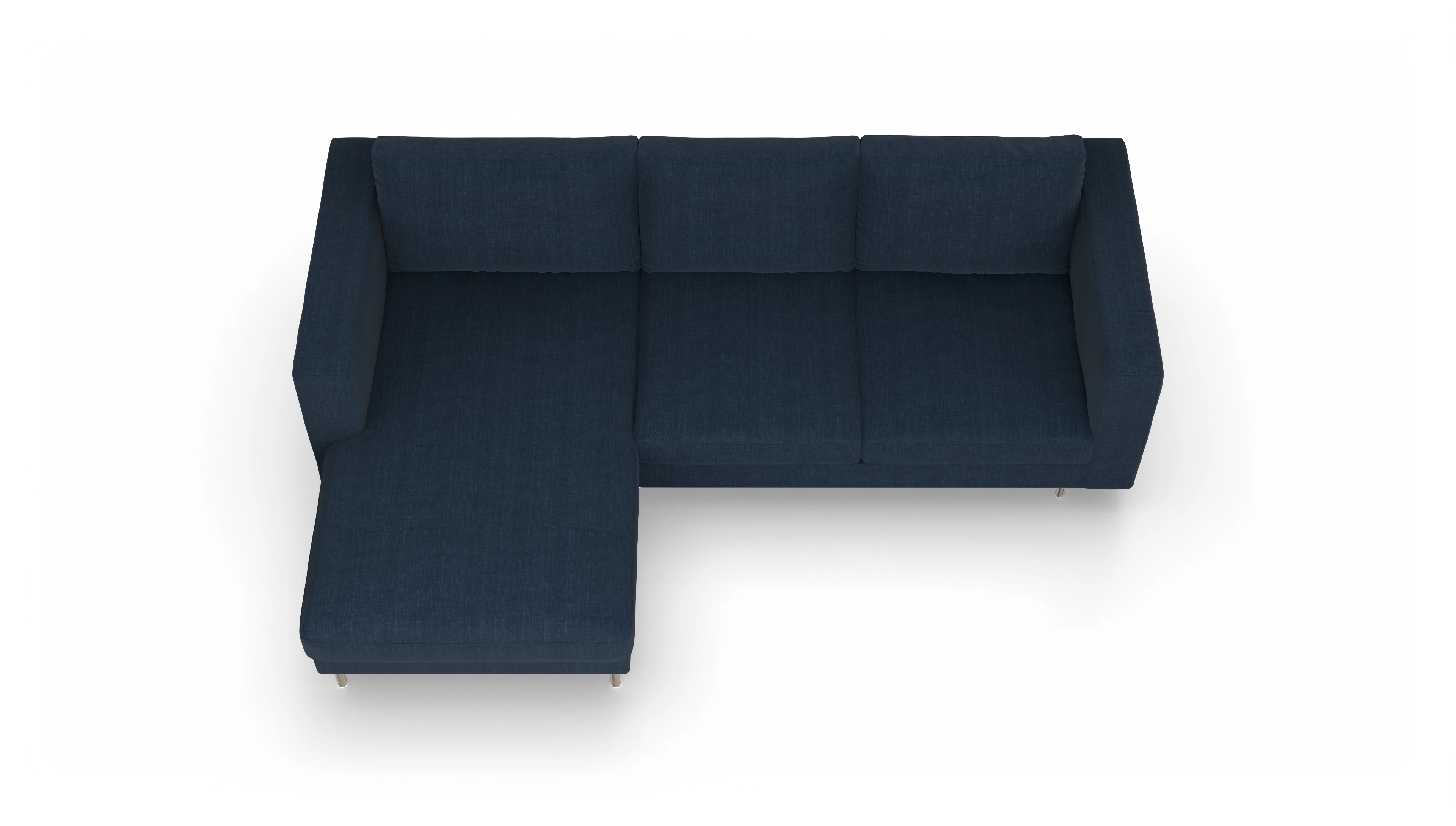 Ansicht des Produktes Silea Sofa mit Rec links in Stoff blau