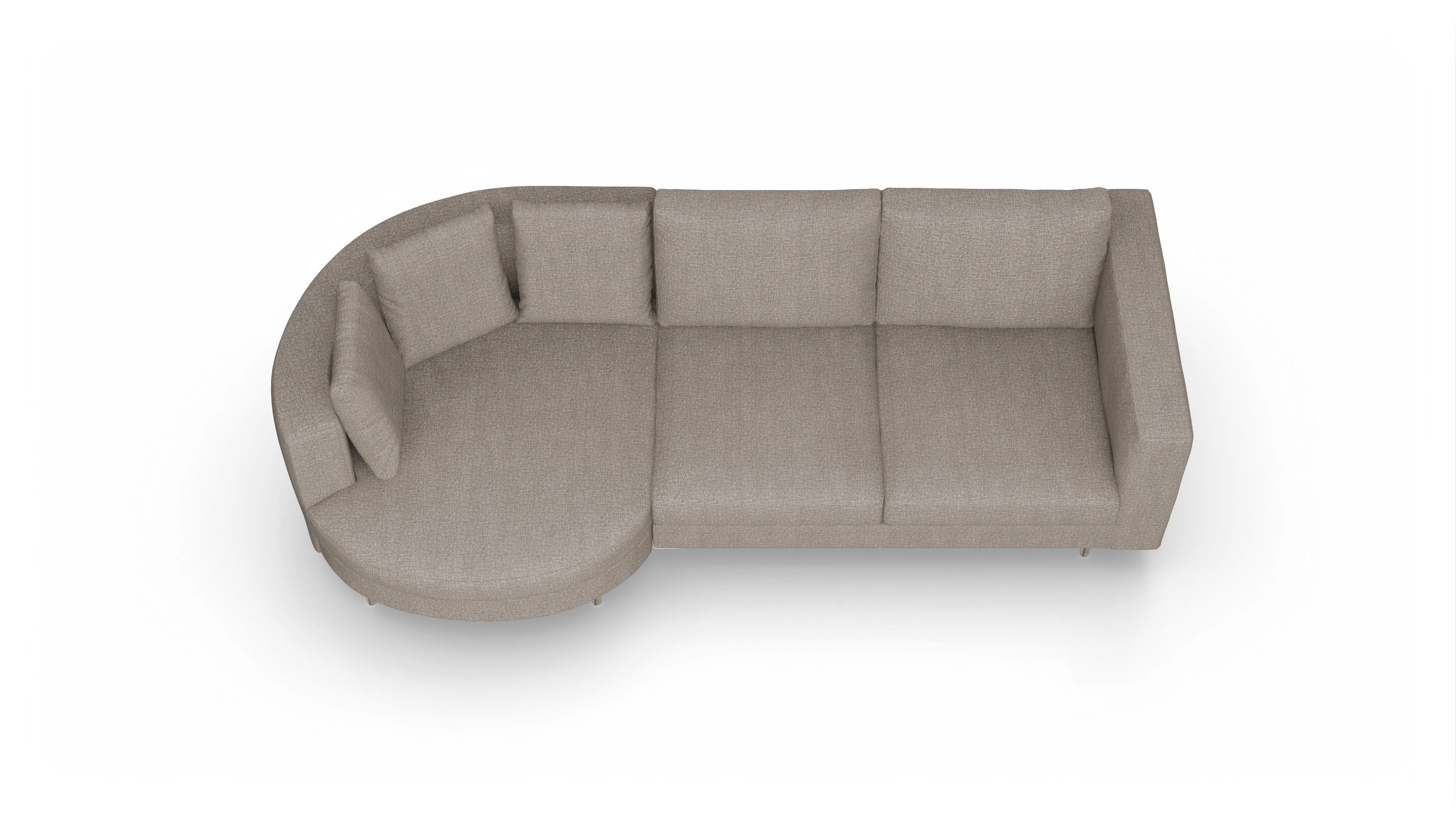 Ansicht des Produktes Silea Sofa mit Rec links in Stoff beige
