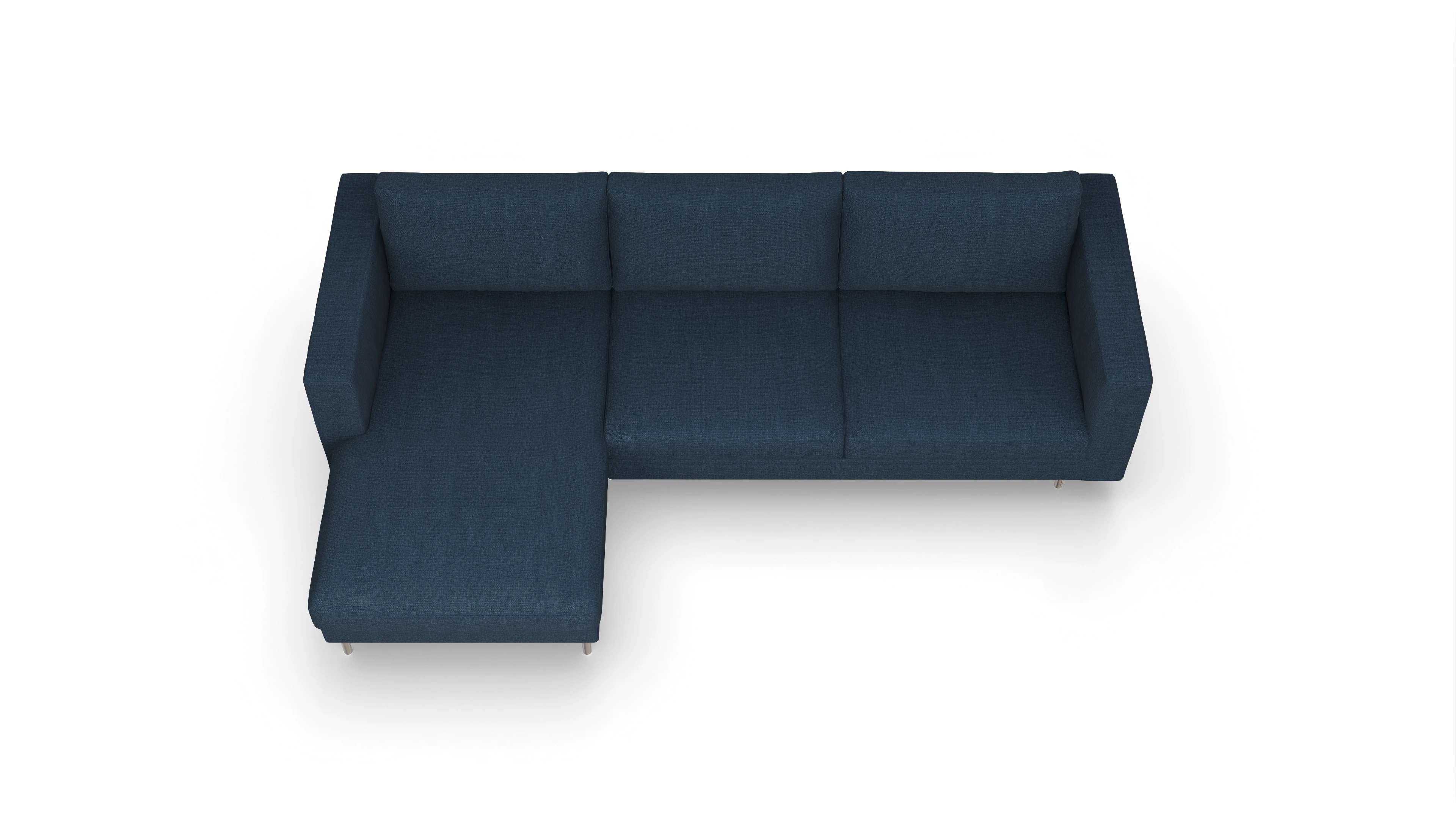 Ansicht des Produktes Silea Sofa mit Rec links in Stoff blau