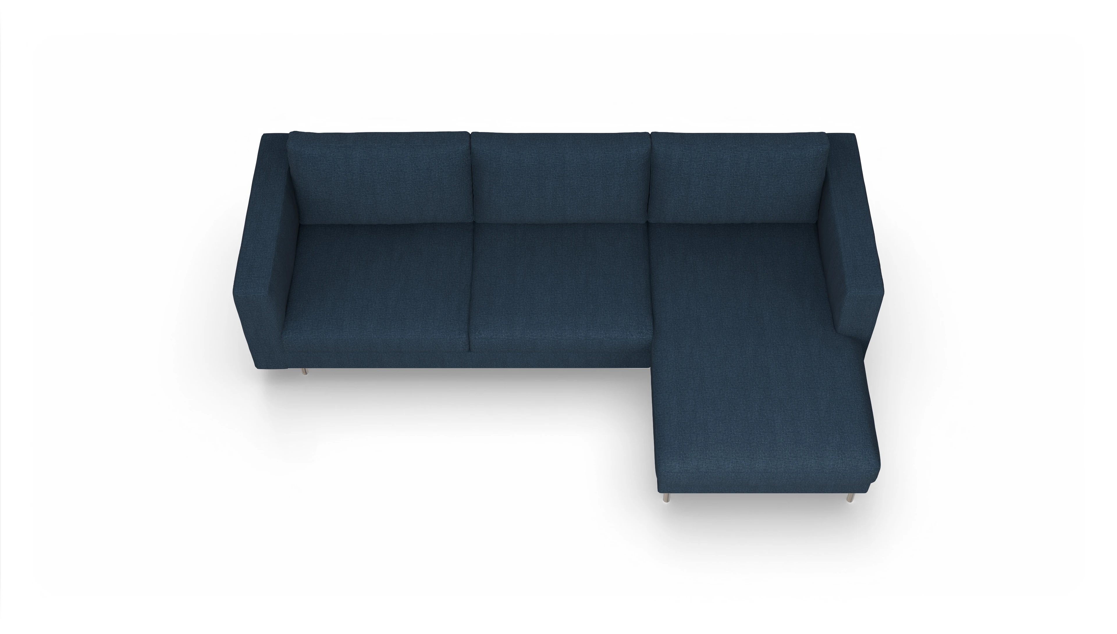 Ansicht des Produktes Silea Sofa mit Rec rechts in Stoff blau