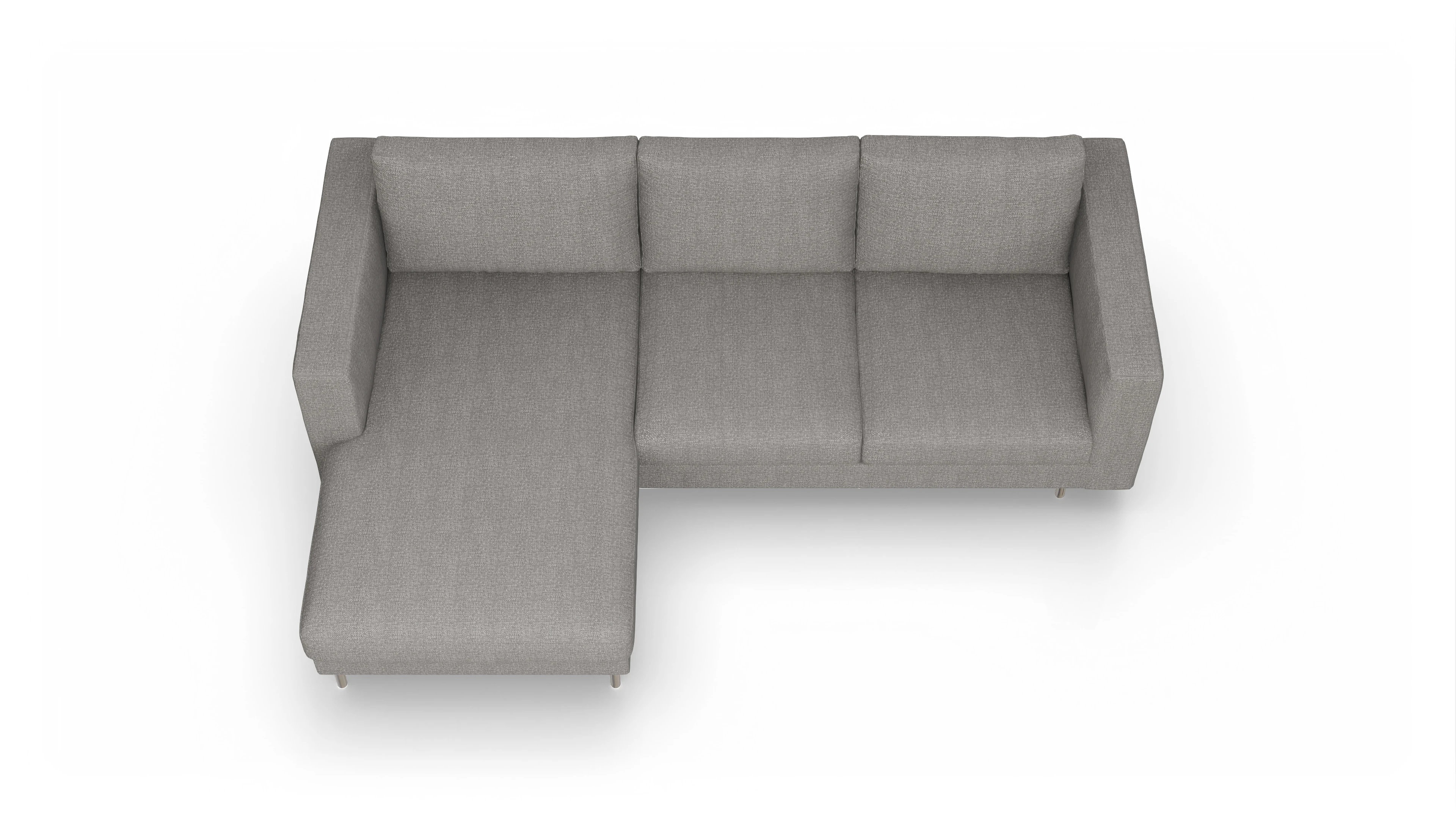Ansicht des Produktes Silea Sofa mit Rec links in Stoff grau