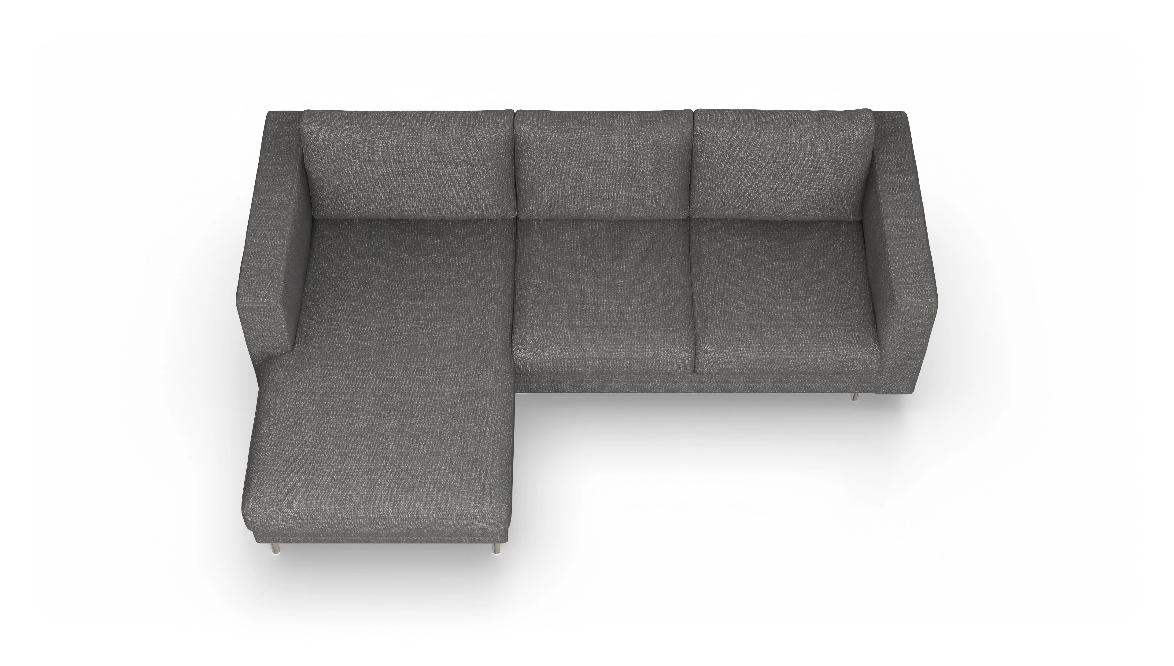 Ansicht des Produktes Silea Sofa mit Rec links in Stoff grau