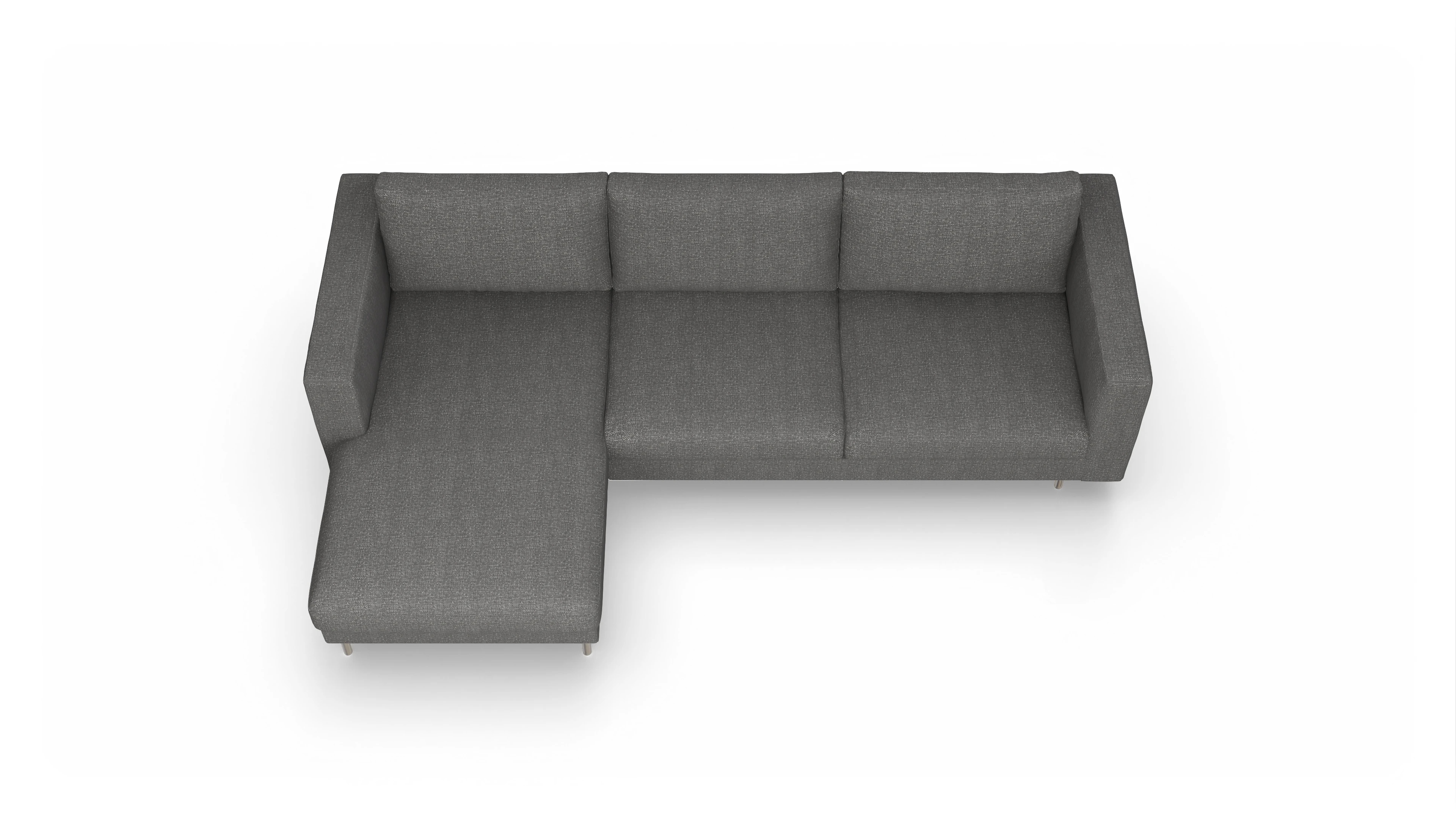 Ansicht des Produktes Silea Sofa mit Rec links in Stoff grau