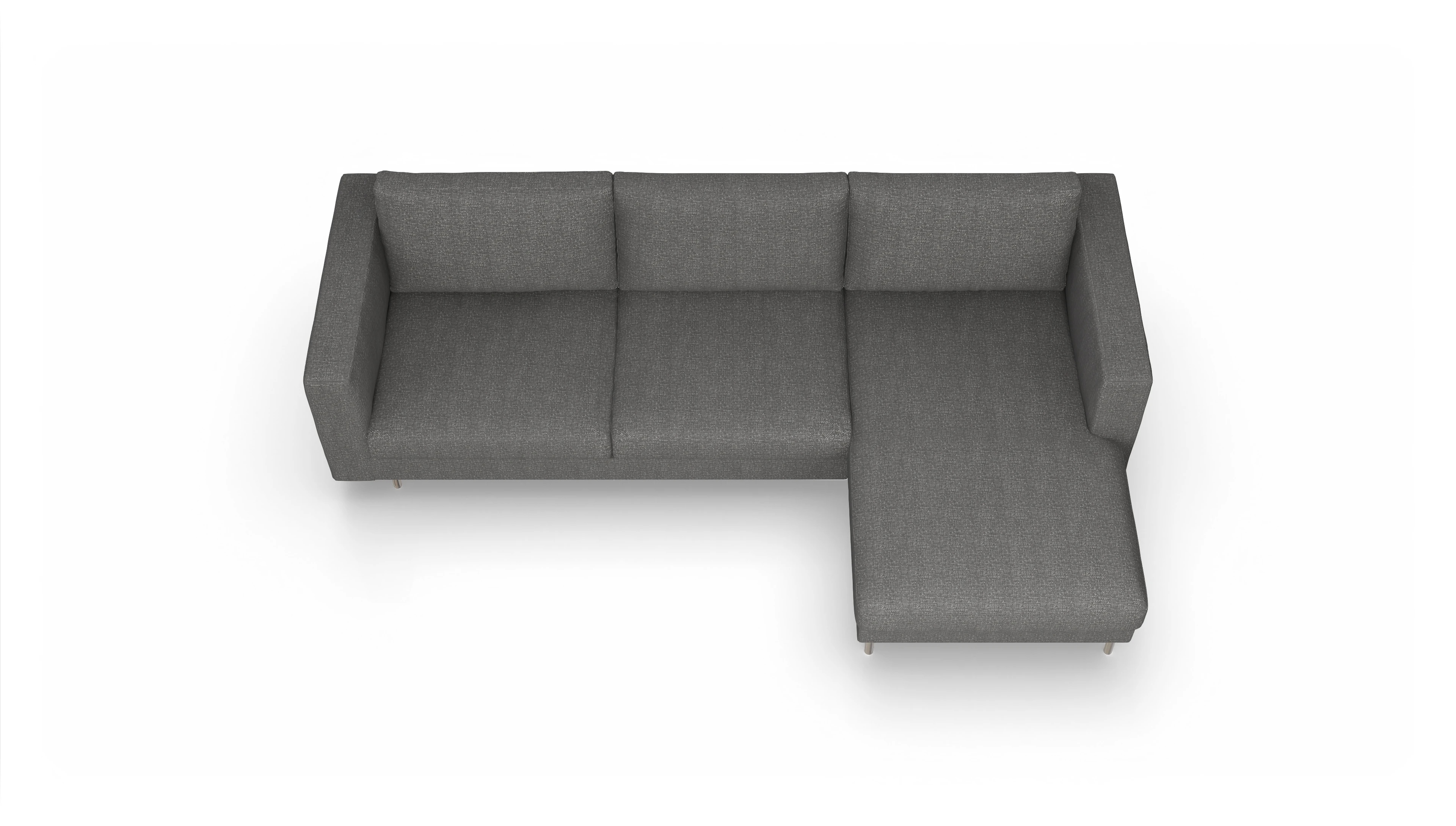 Ansicht des Produktes Silea Sofa mit Rec rechts in Stoff grau