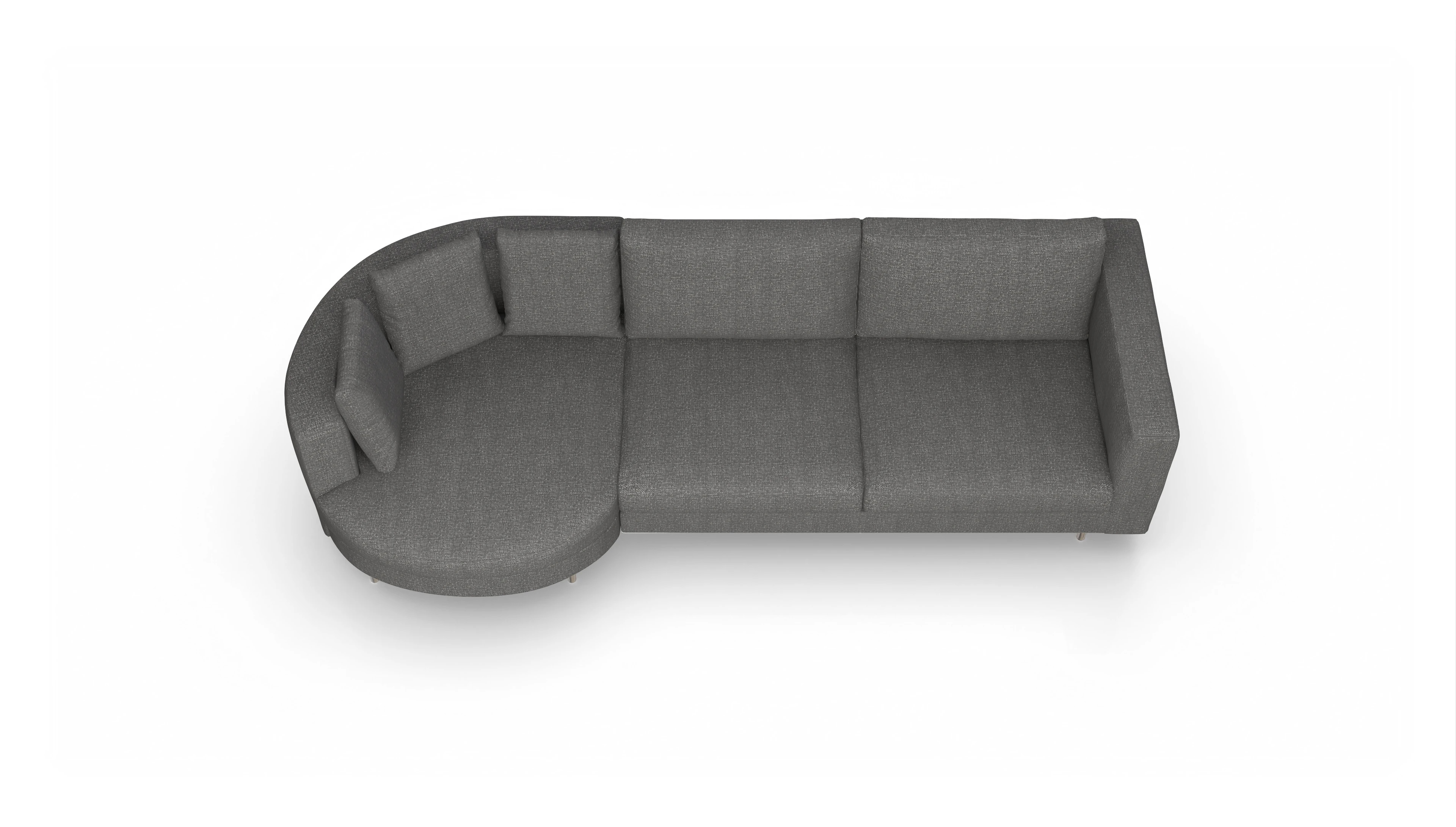 Ansicht des Produktes Silea Sofa mit Rec rechts in Stoff grau