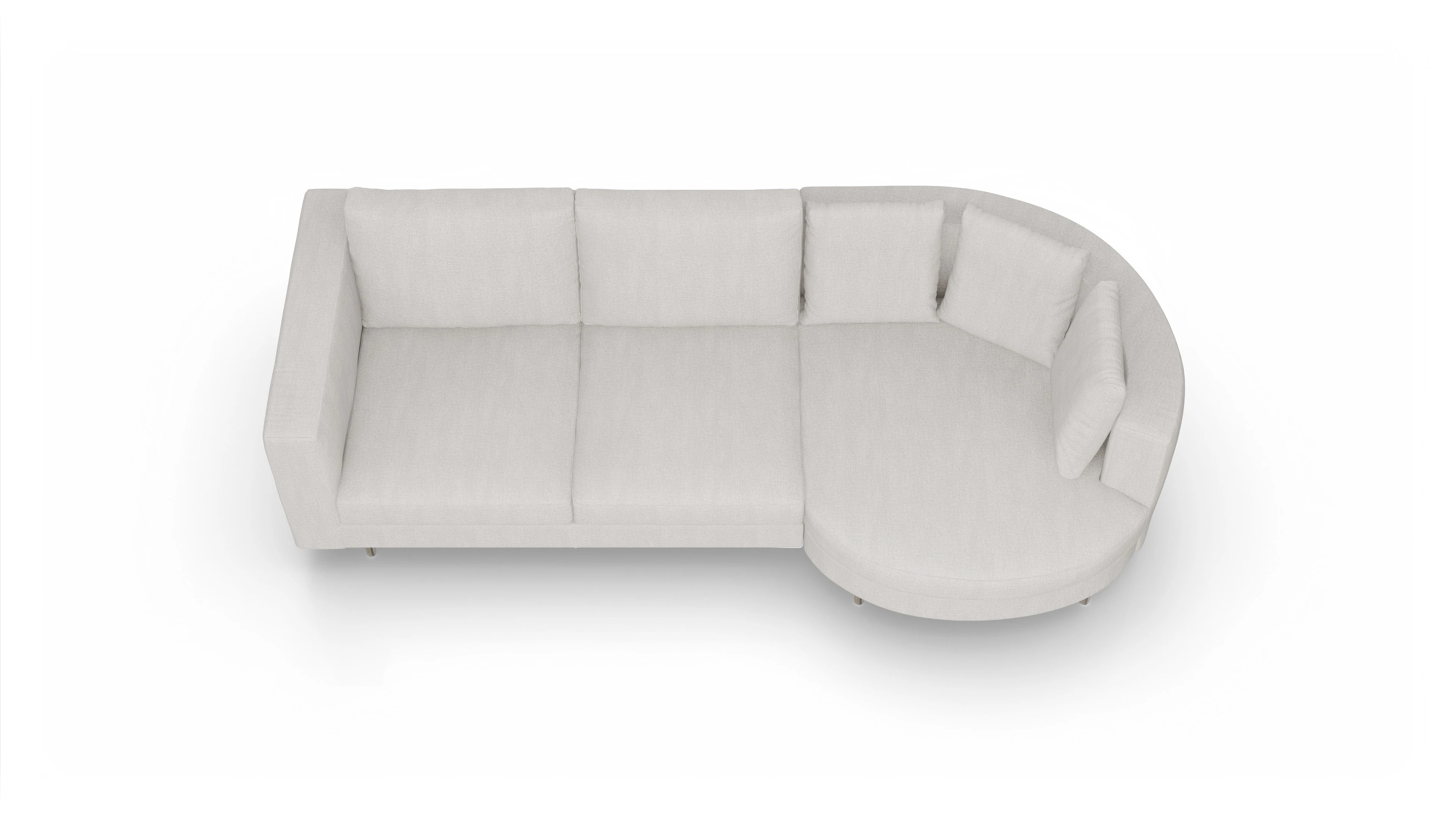 Ansicht des Produktes Silea Sofa mit Rec rechts in Stoff weiß