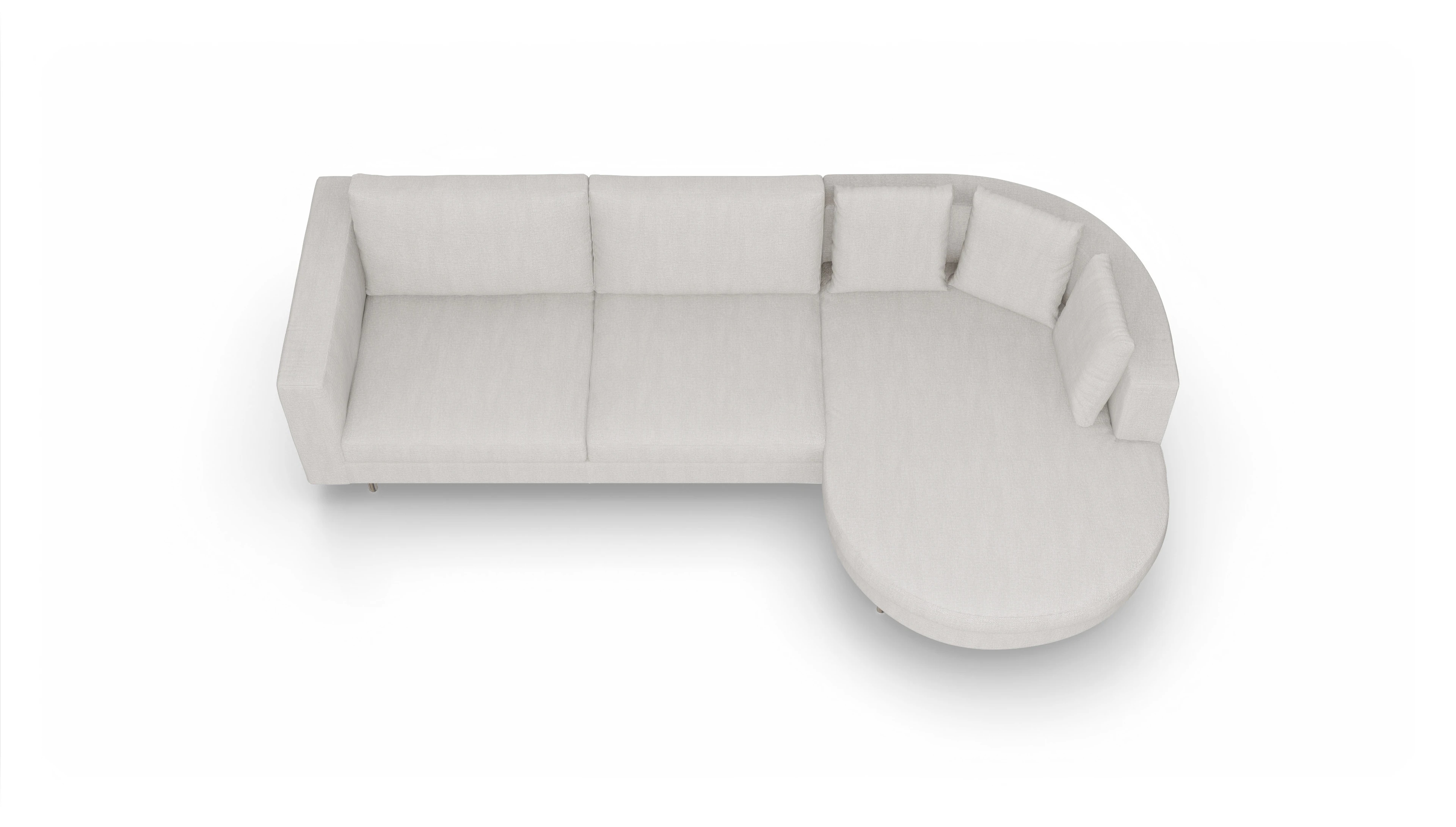 Ansicht des Produktes Silea Sofa mit Rec rechts in Stoff weiß