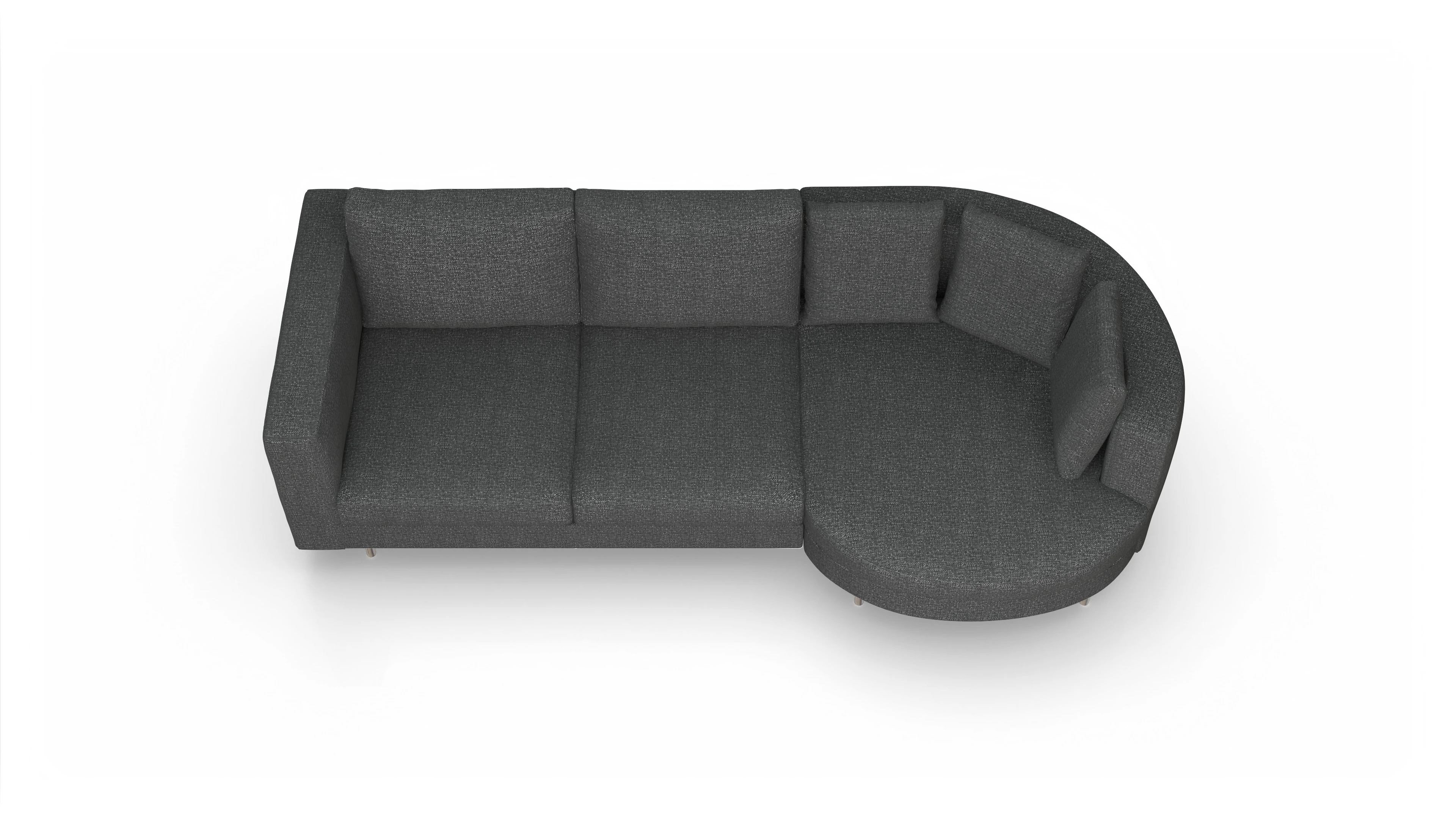 Ansicht des Produktes Silea Sofa mit Rec rechts in Stoff grau