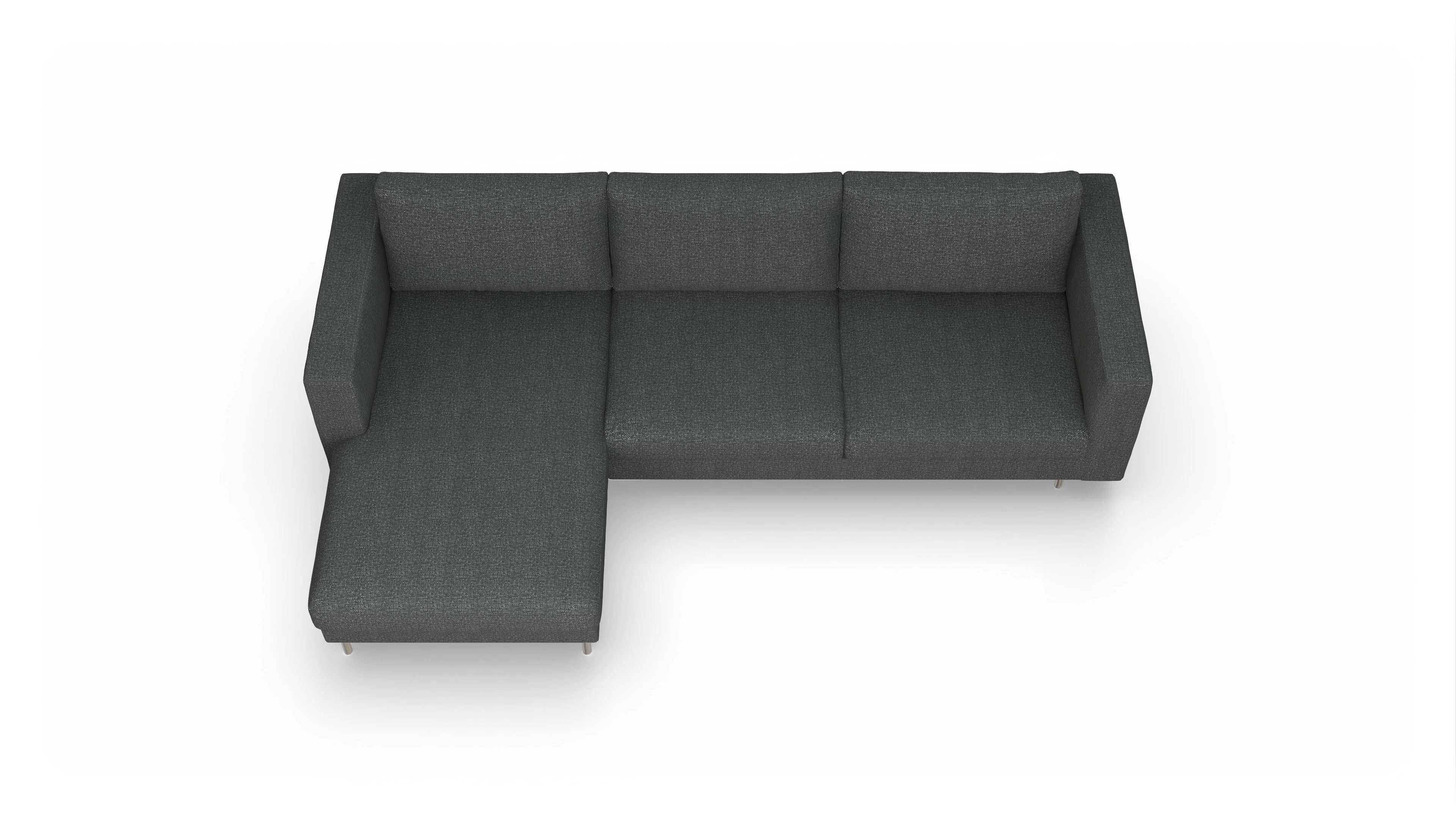 Ansicht des Produktes Silea Sofa mit Rec links in Stoff grau