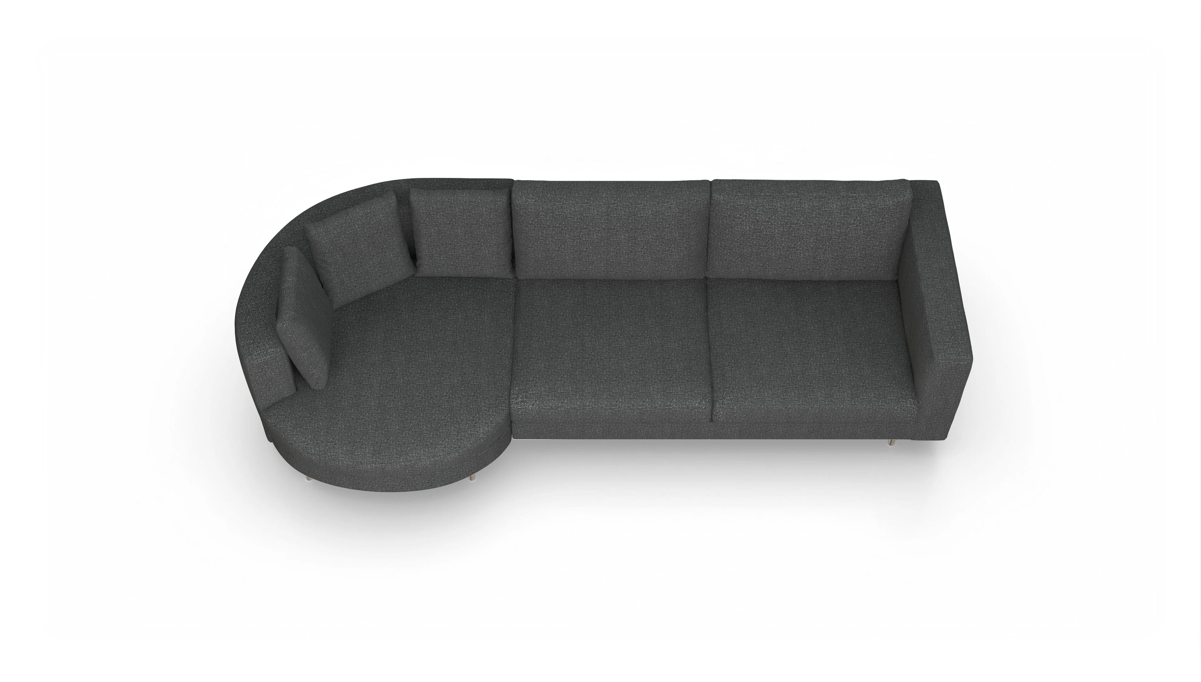 Ansicht des Produktes Silea Sofa mit Rec rechts in Stoff grau