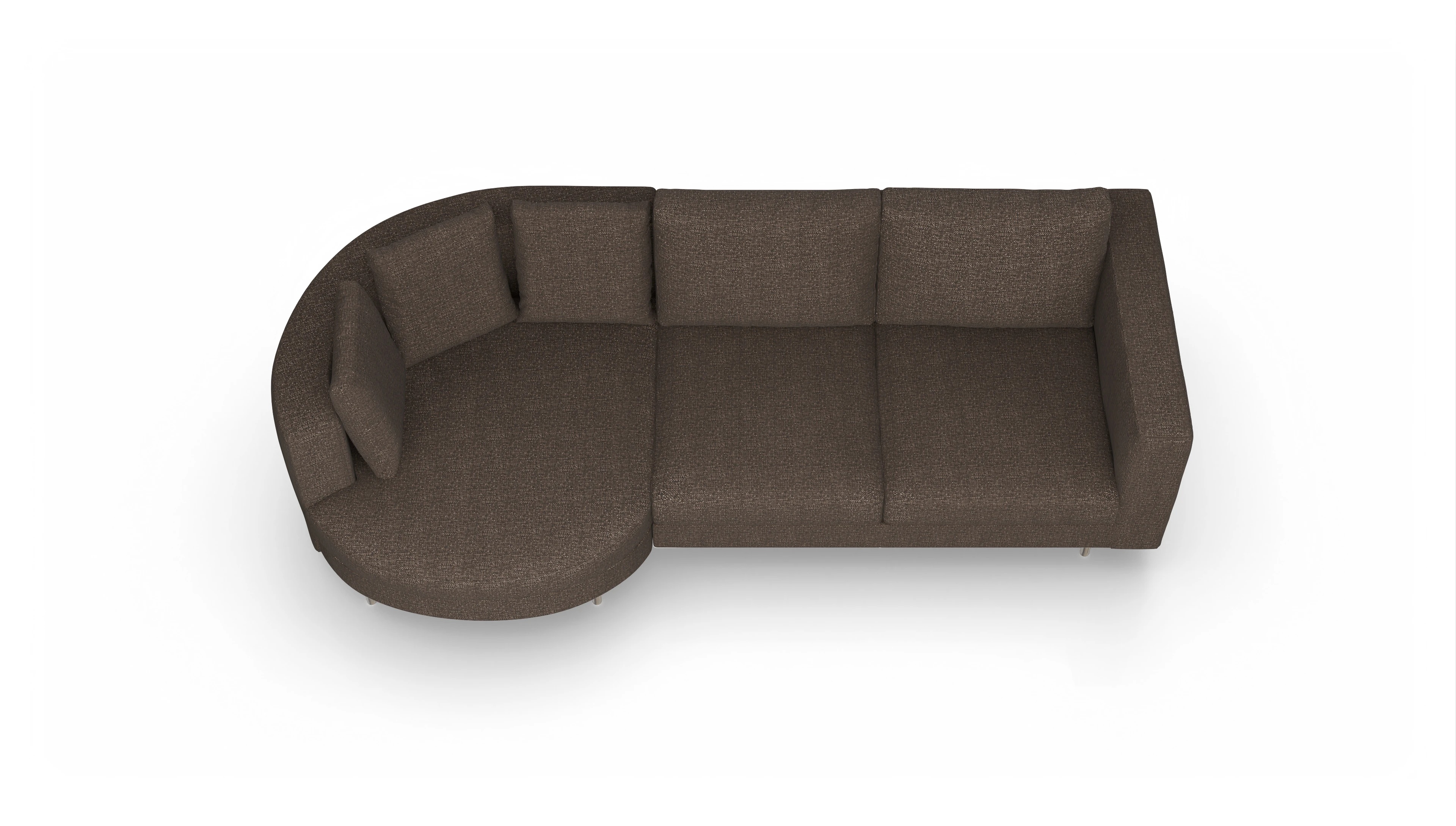 Ansicht des Produktes Silea Sofa mit Rec links in Stoff braun
